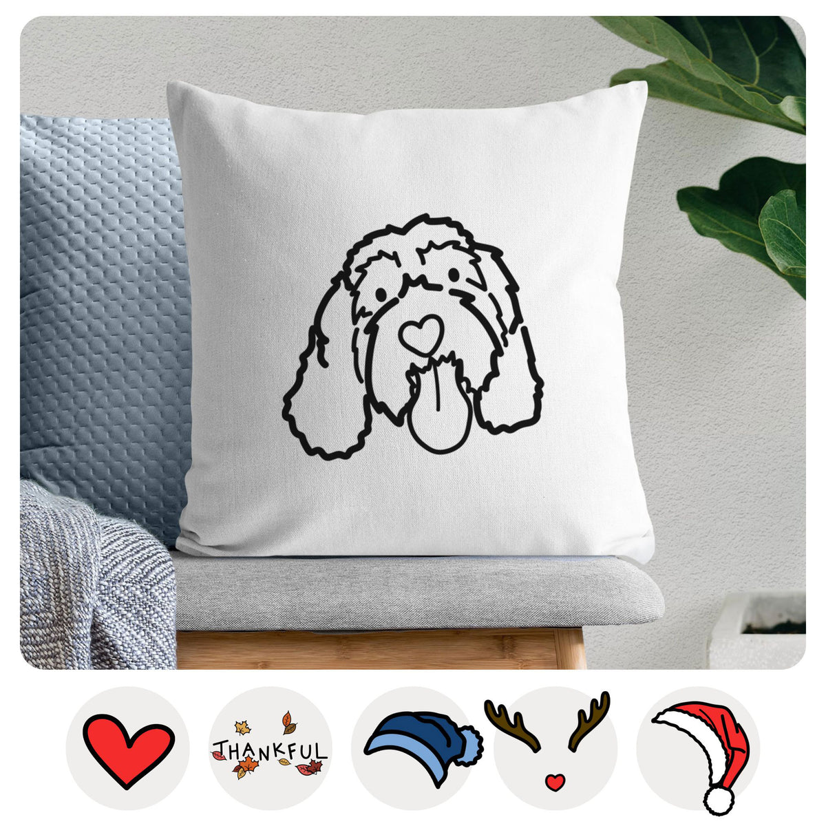 Love Always Portguese Water Dog - Bo -  Throw Pillow Cover