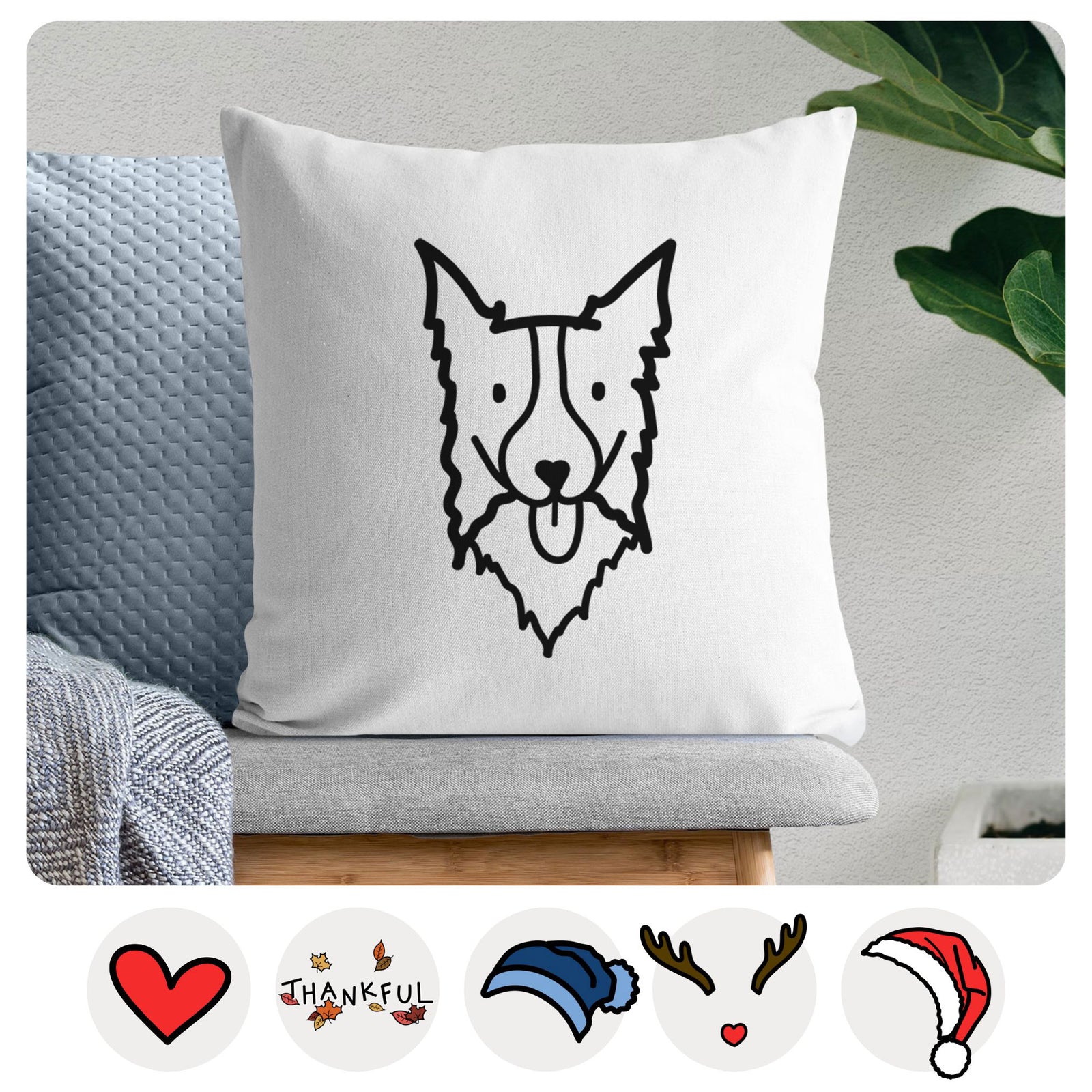 Love Always Border Collie - Throw Pillow Cover