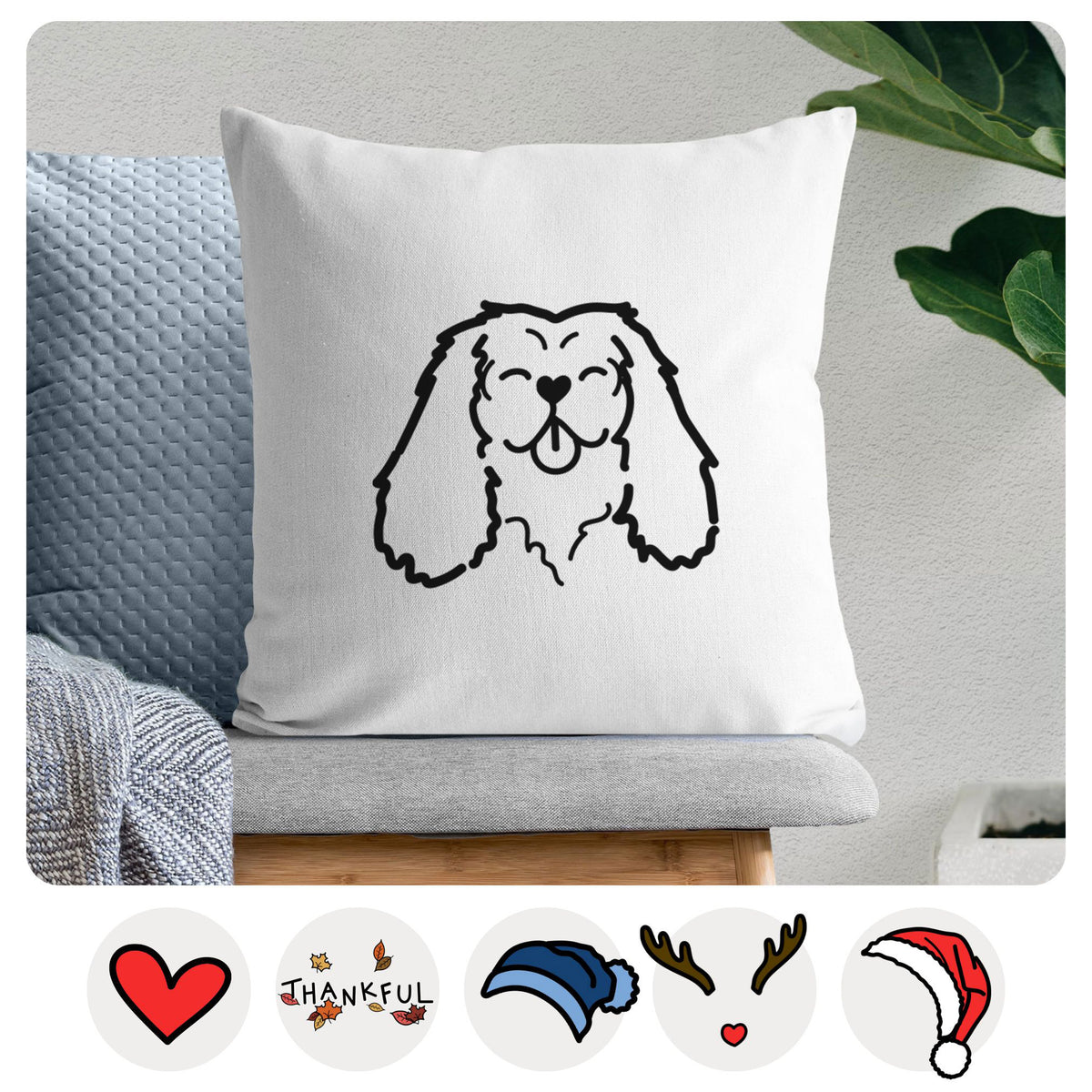 Love Always Cavalier King Charles Spaniel - Throw Pillow Cover