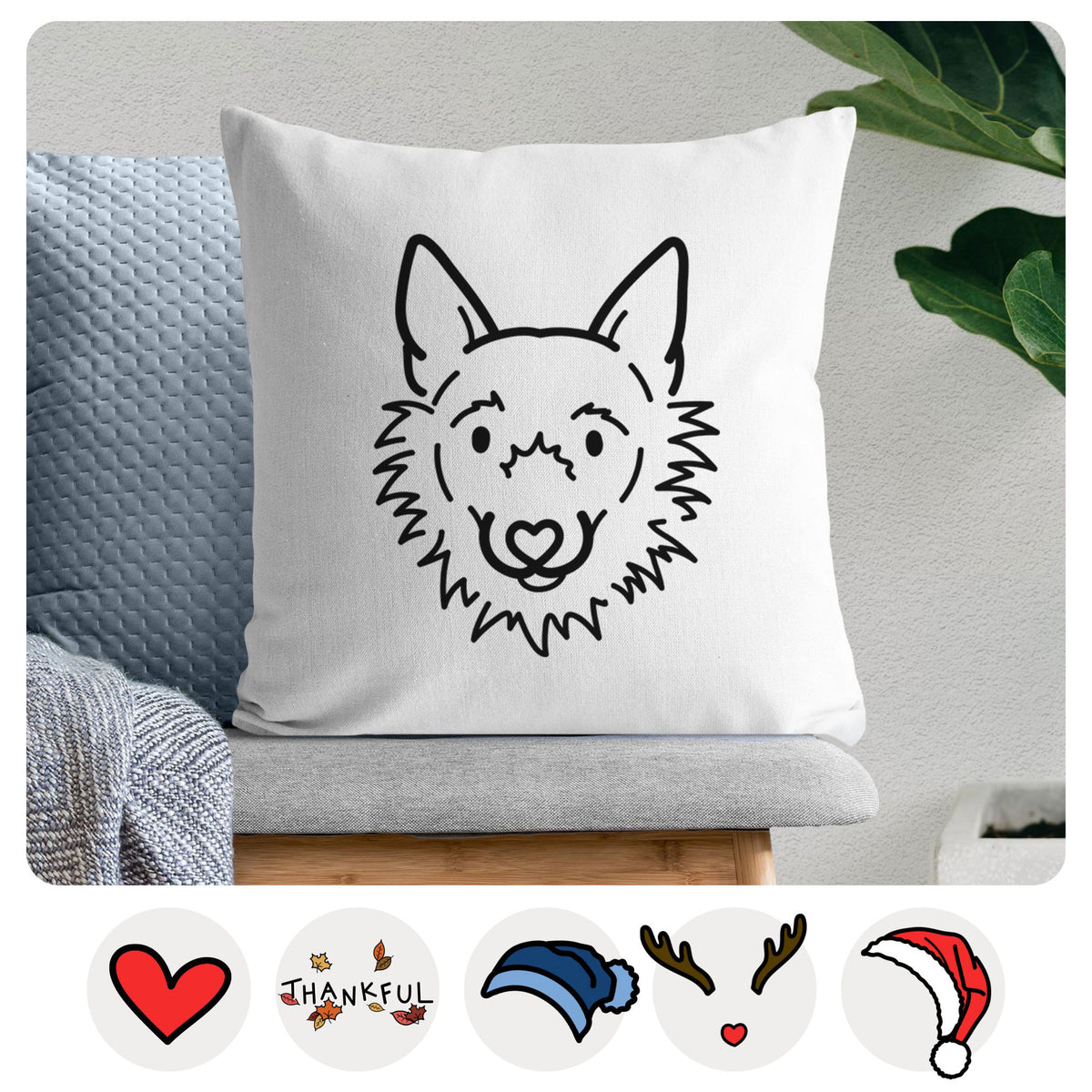 Love Always Super Mutt - Chewy -  Throw Pillow Cover