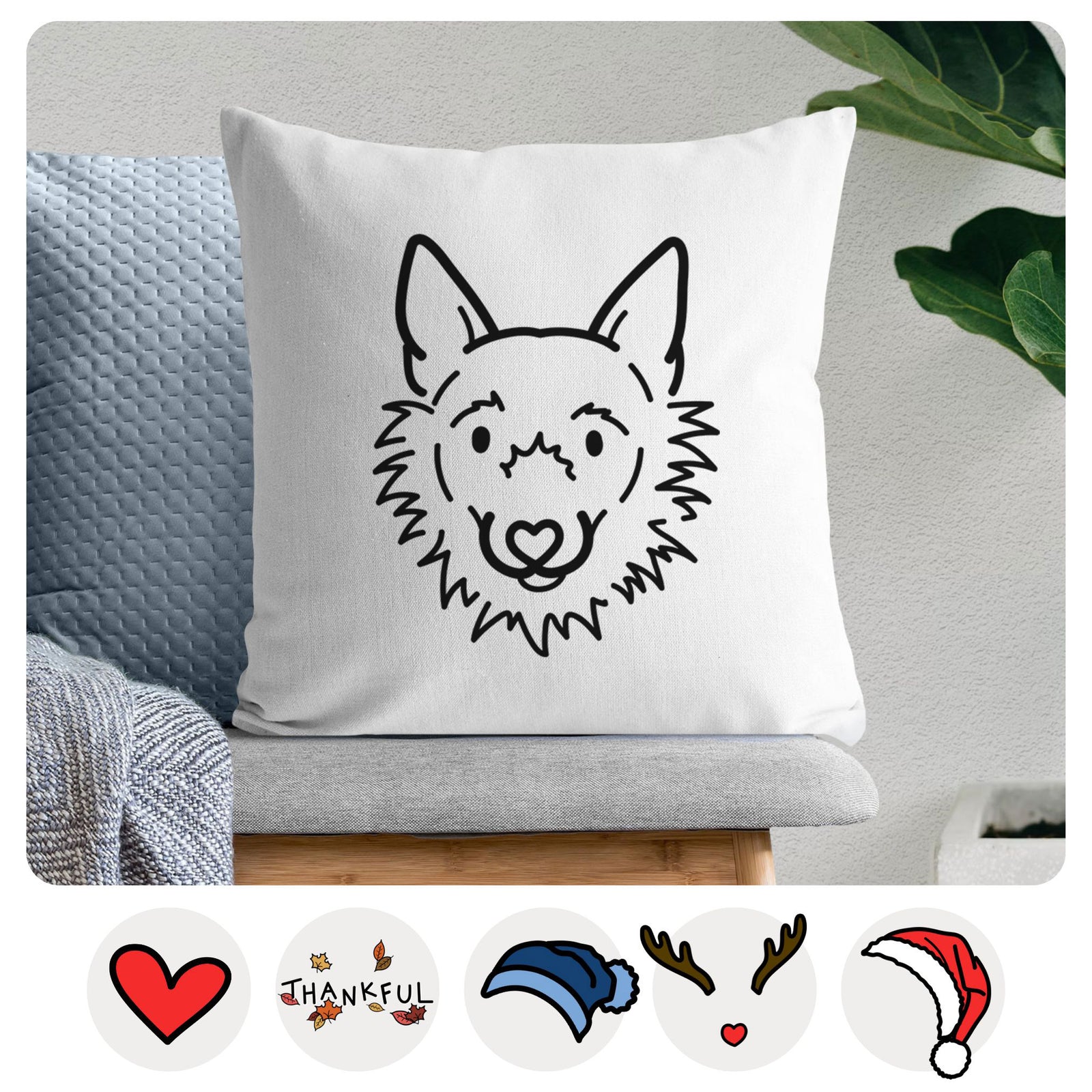 Love Always Super Mutt - Chewy -  Throw Pillow Cover