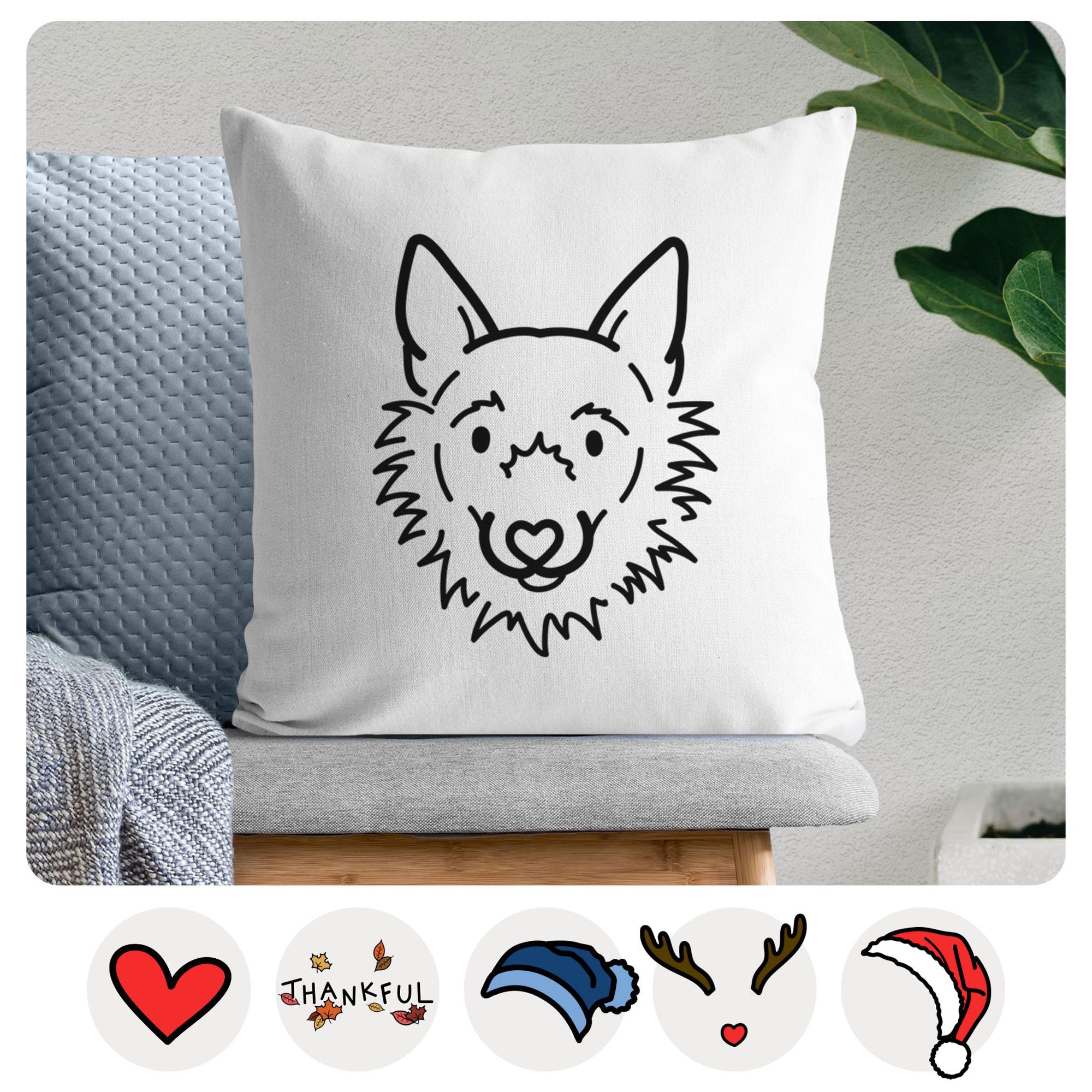 Love Always Super Mutt - Chewy -  Throw Pillow Cover