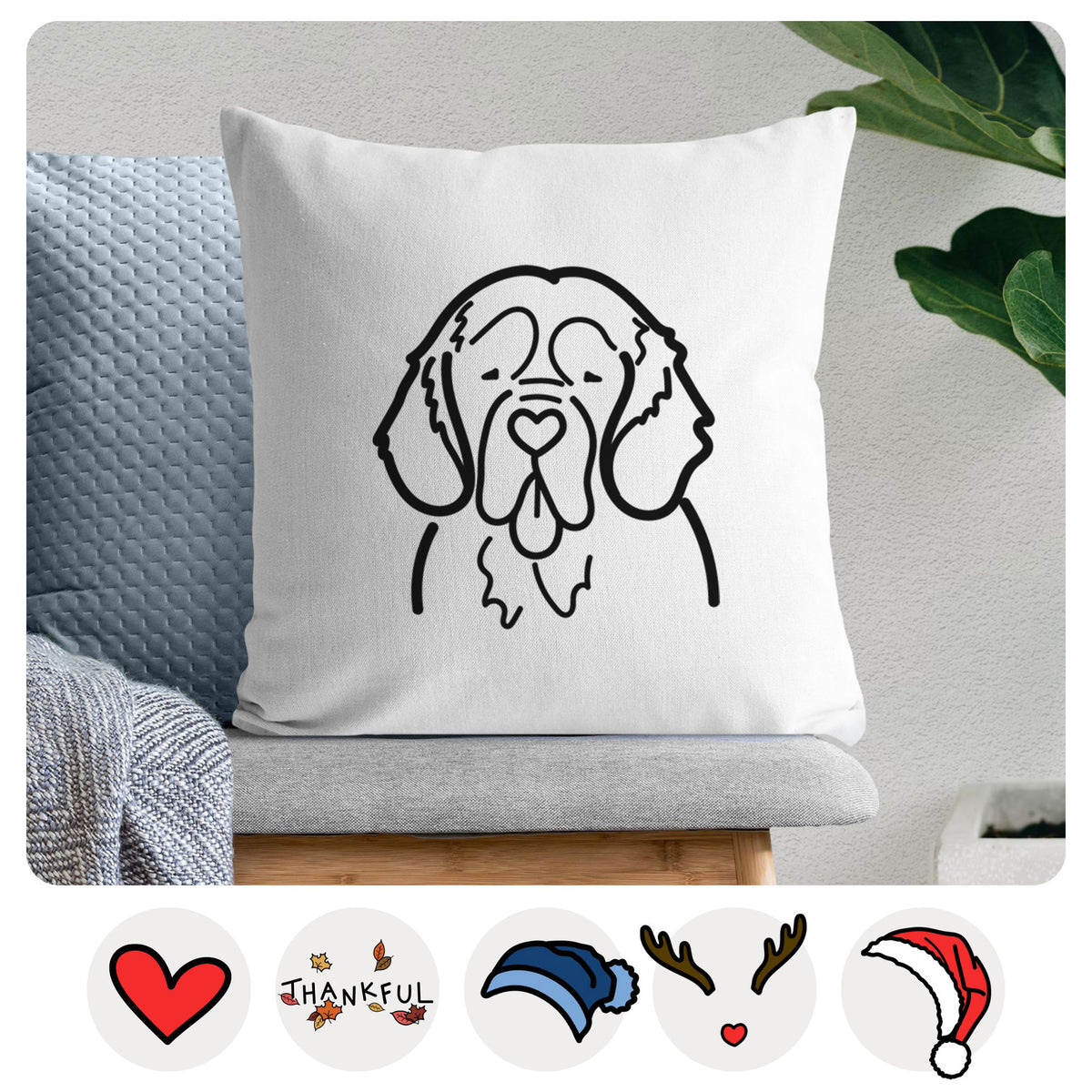 Love Always Clumber Spaniel - Throw Pillow Cover