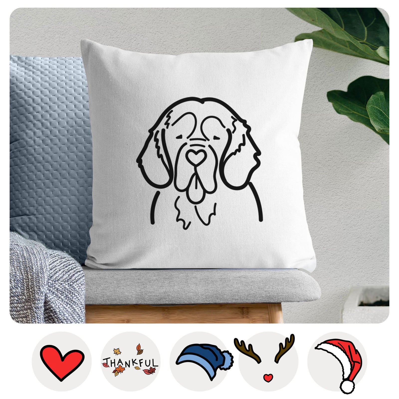 Love Always Clumber Spaniel - Throw Pillow Cover
