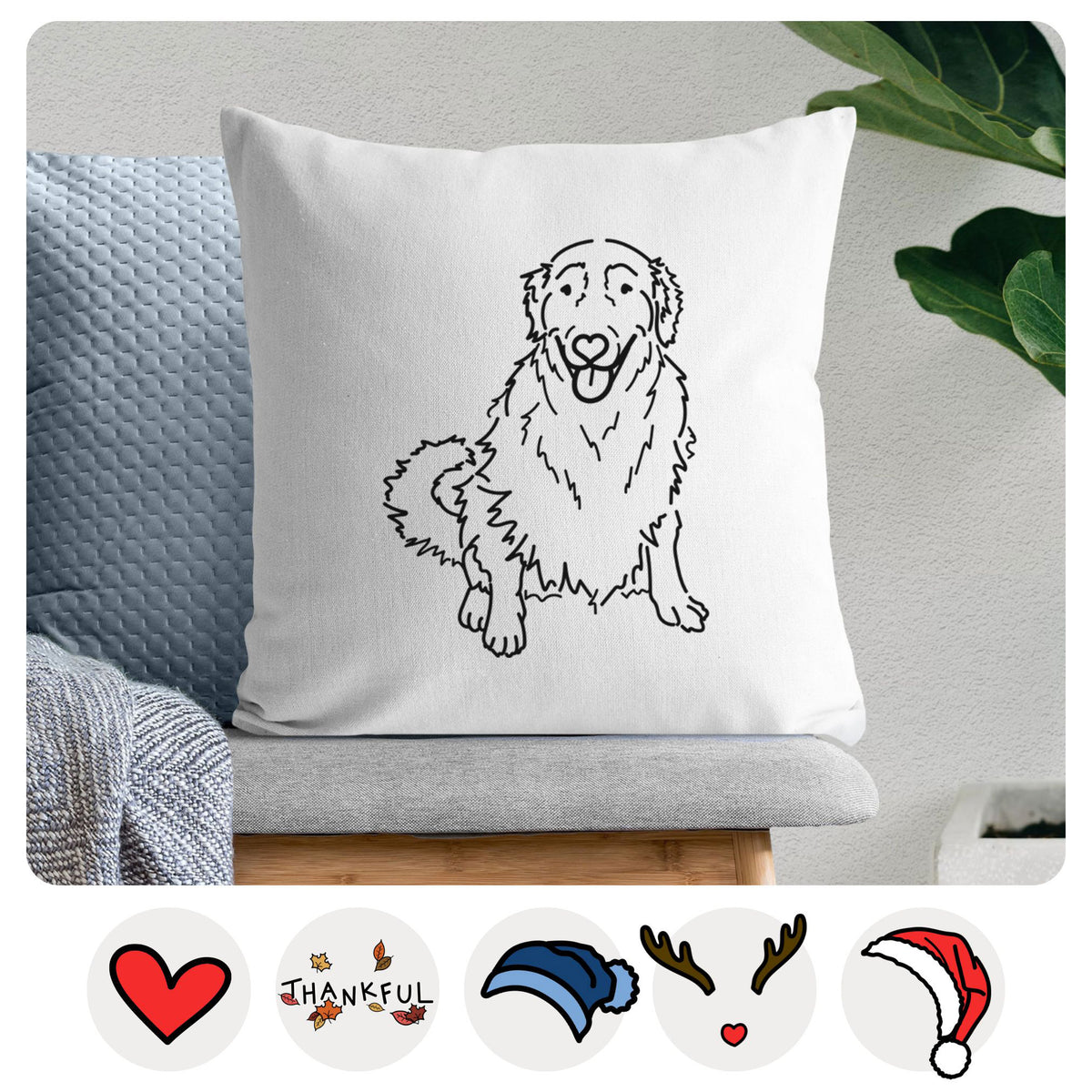 Love Always Golden Retriever - Daisy -  Throw Pillow Cover