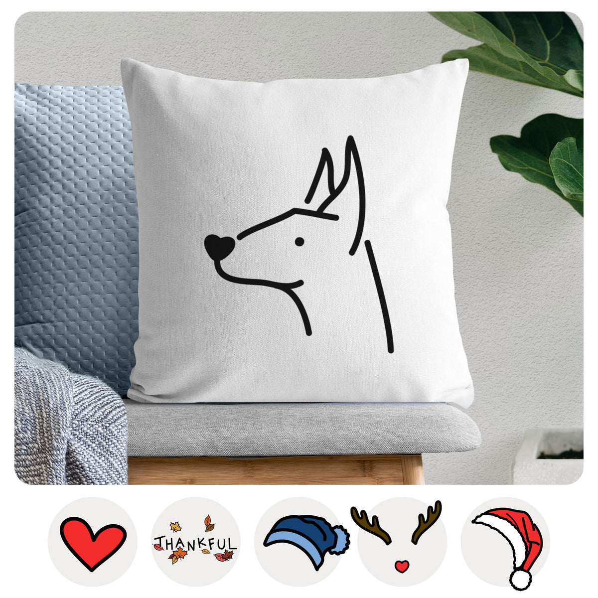 Love Always Doberman Pinscher - Throw Pillow Cover