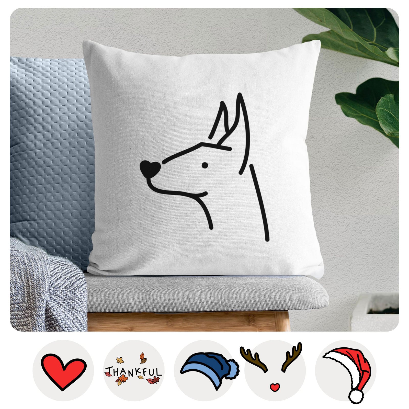 Love Always Doberman Pinscher - Throw Pillow Cover