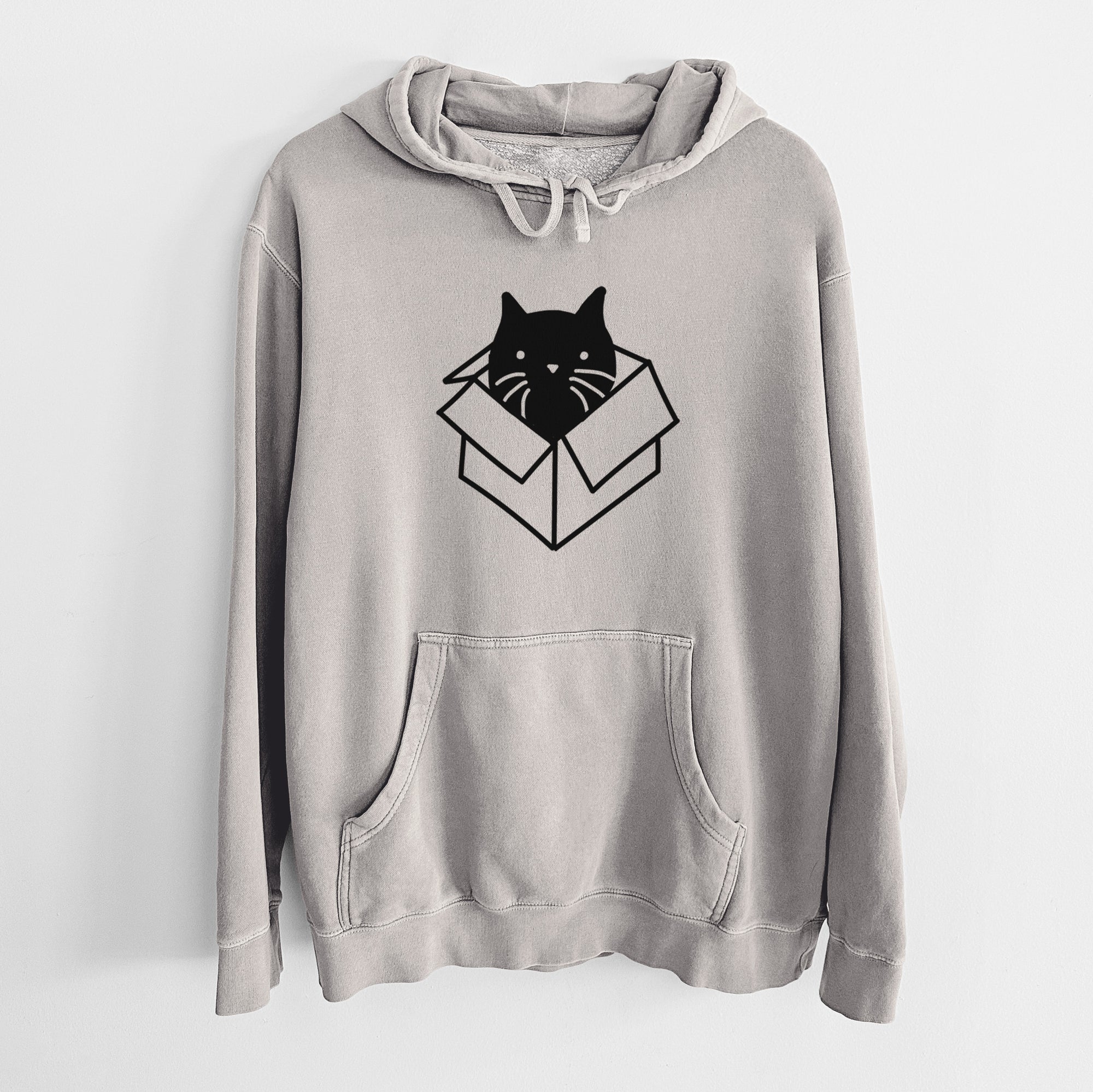 Love Always Black Cat in a Box - Doc - Unisex Pigment Dyed Hoodie