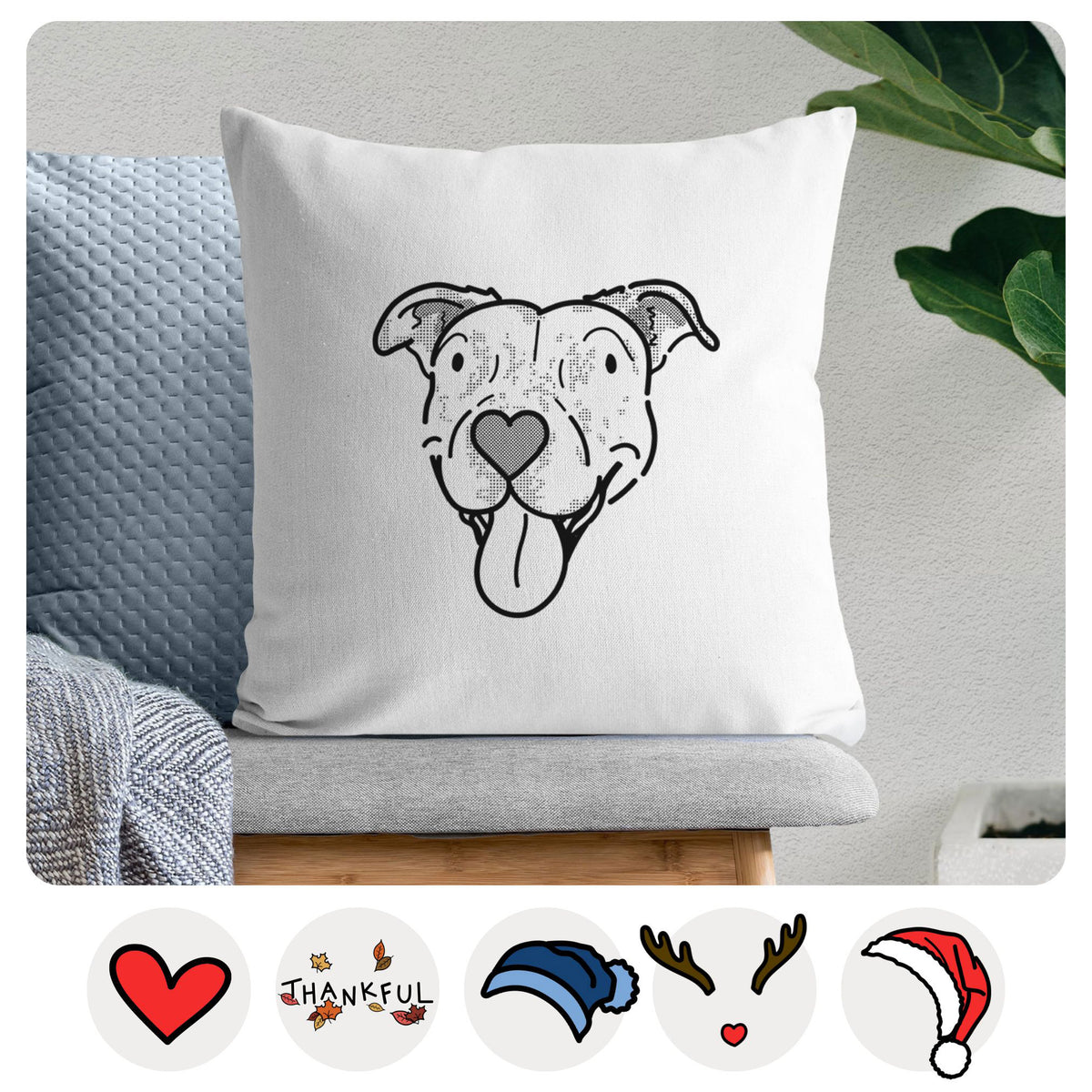 Love Always Pitbull Mix - Dottie -  Throw Pillow Cover