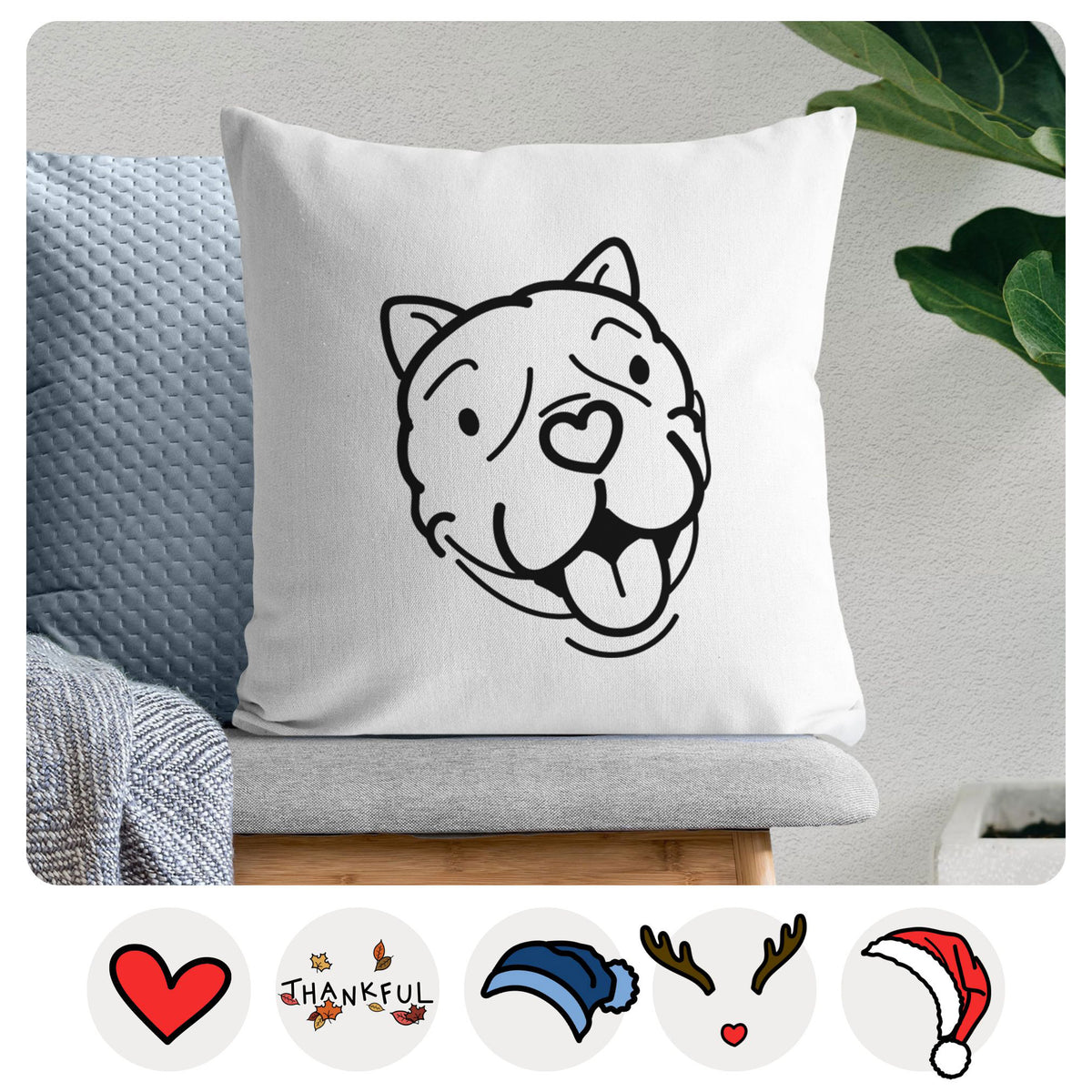 Love Always American Bulldog - Draco -  Throw Pillow Cover