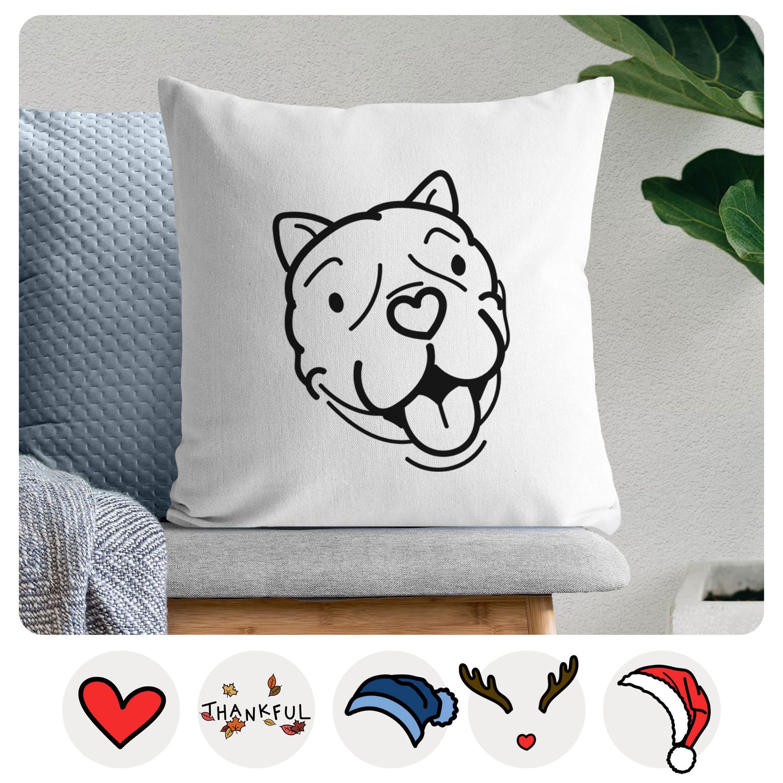 Love Always American Bulldog - Draco -  Throw Pillow Cover