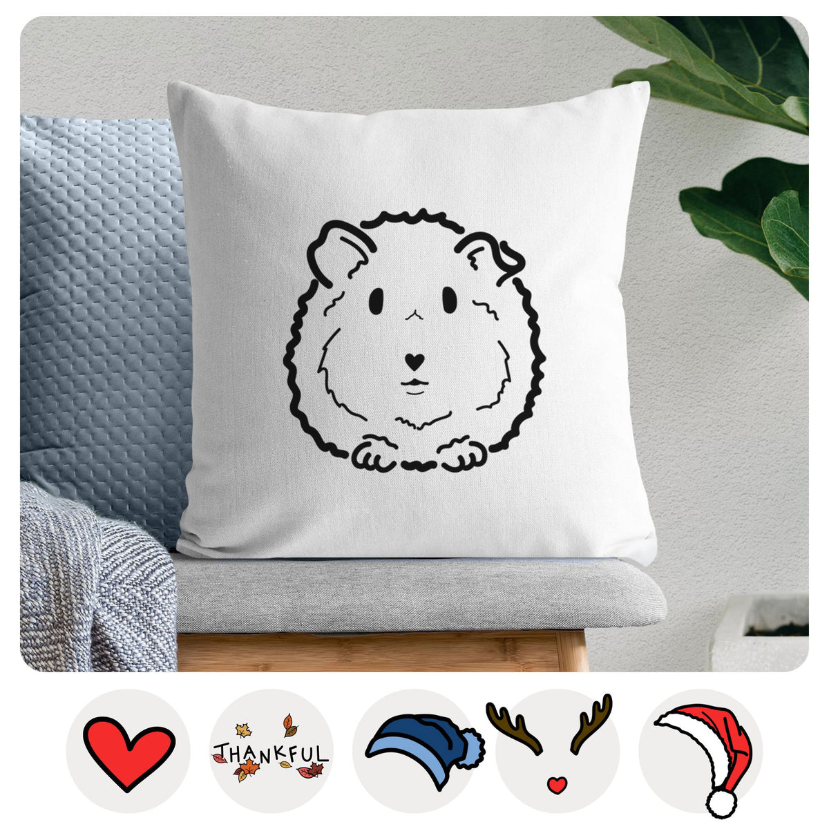 Love Always Guinea Pig - Duke -  Throw Pillow Cover