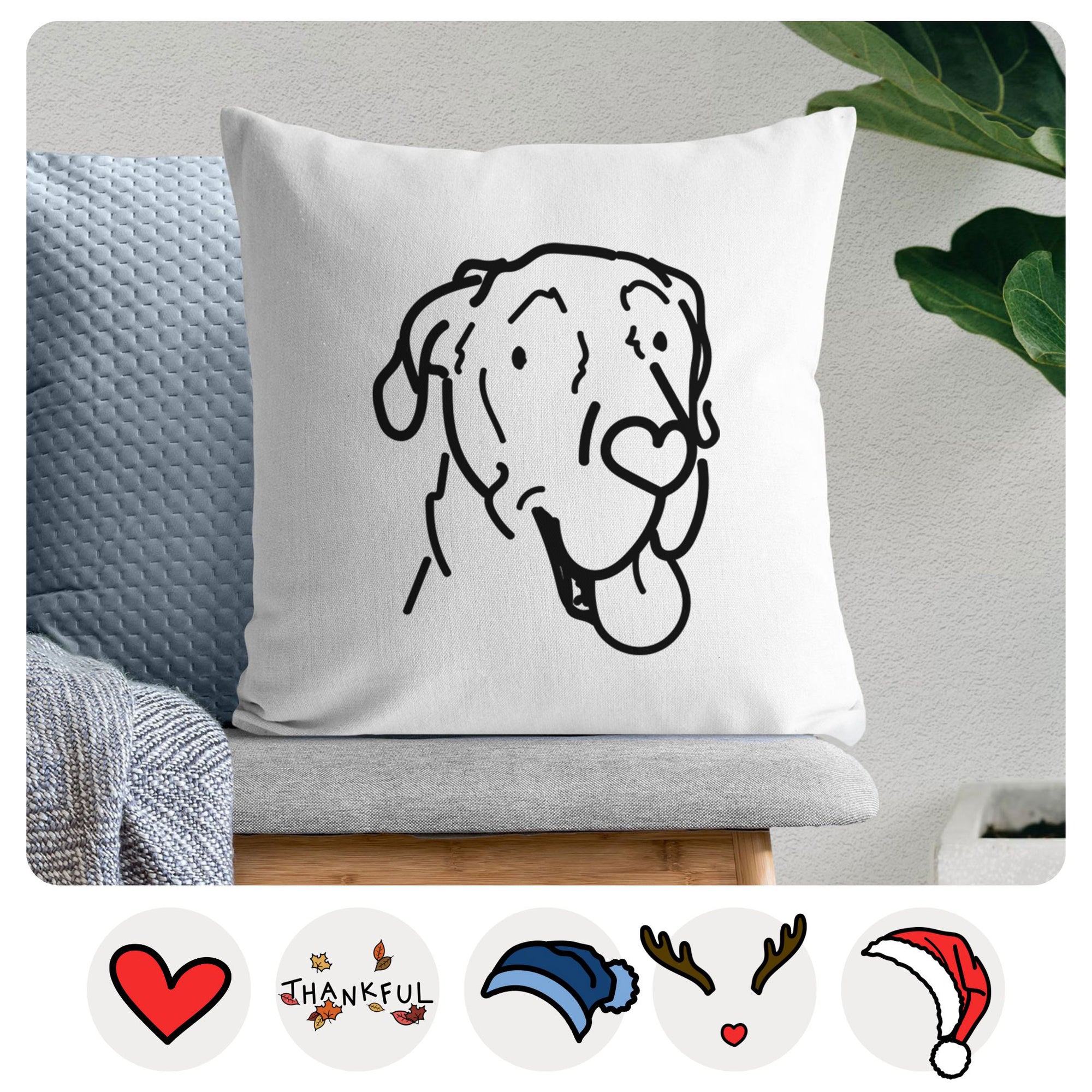 Love Always Great Dane - Duncan -  Throw Pillow Cover