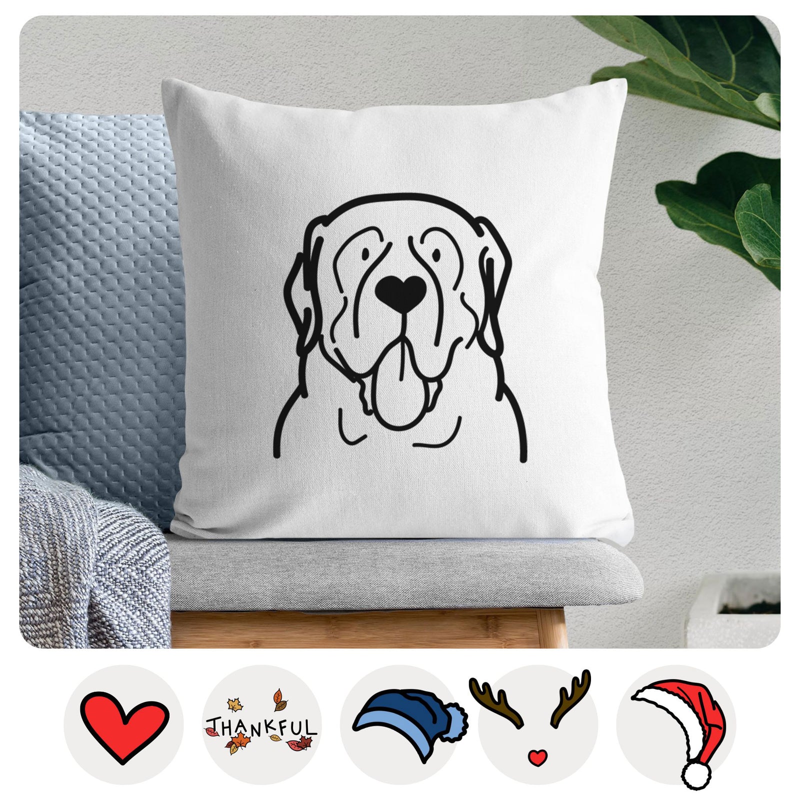 Love Always English Mastiff - Throw Pillow Cover