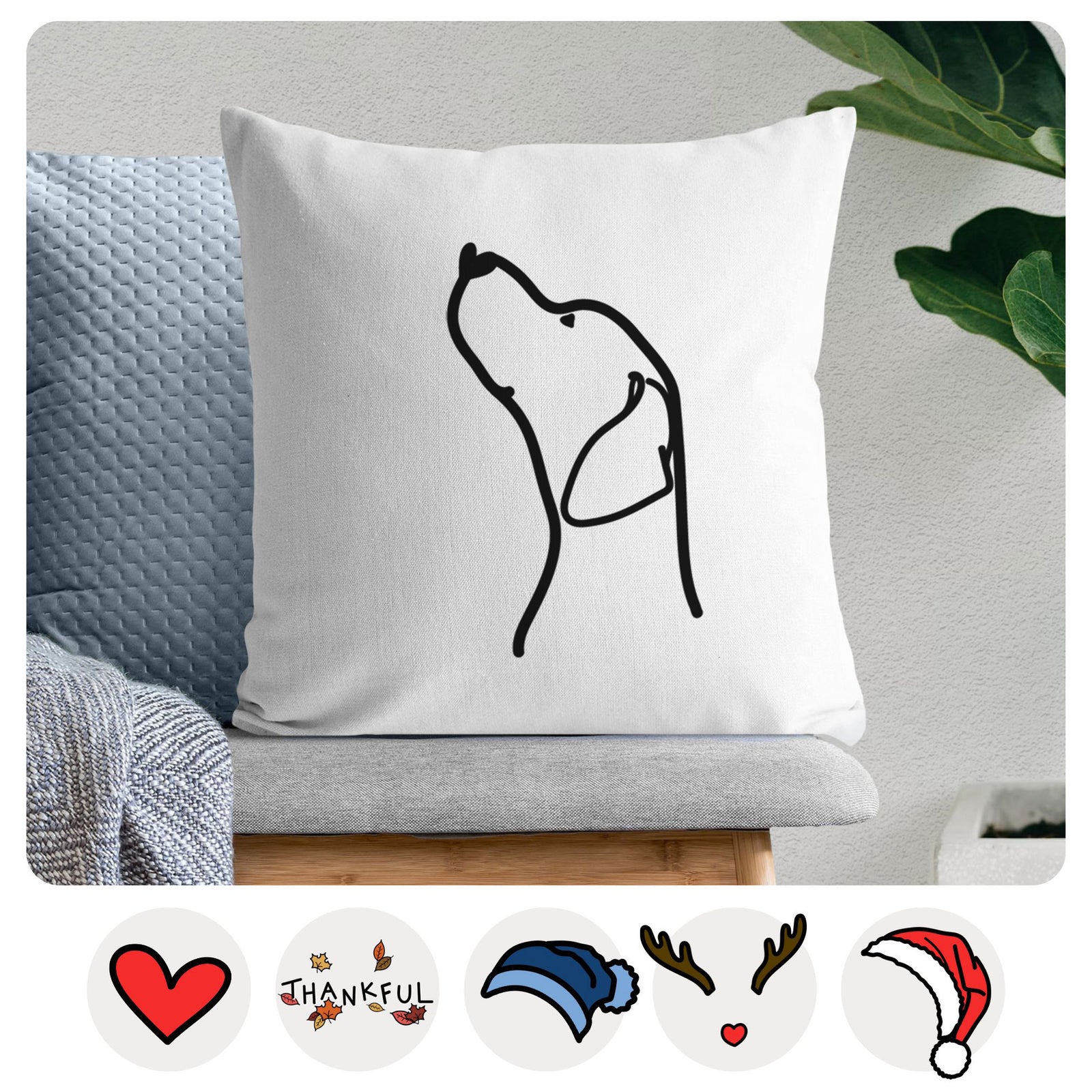 Love Always English Pointer Profile - Throw Pillow Cover