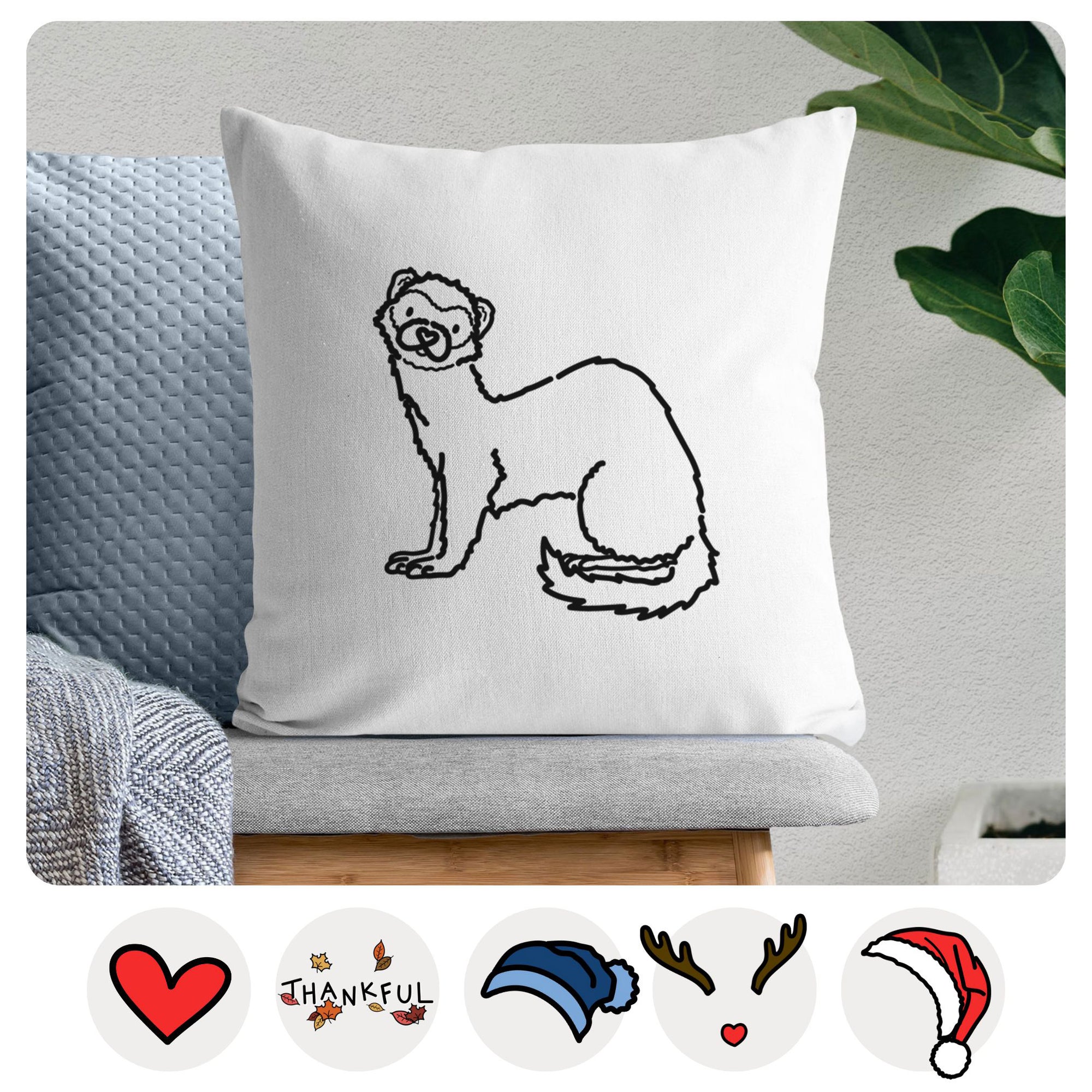 Love Always Ferret - Fern -  Throw Pillow Cover
