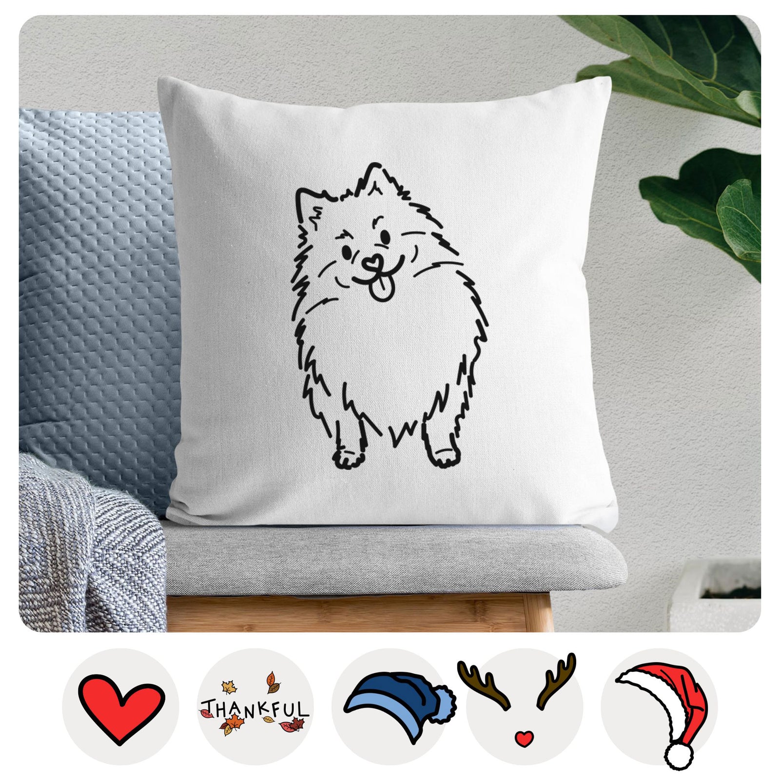Love Always Pomeranian - Fern -  Throw Pillow Cover