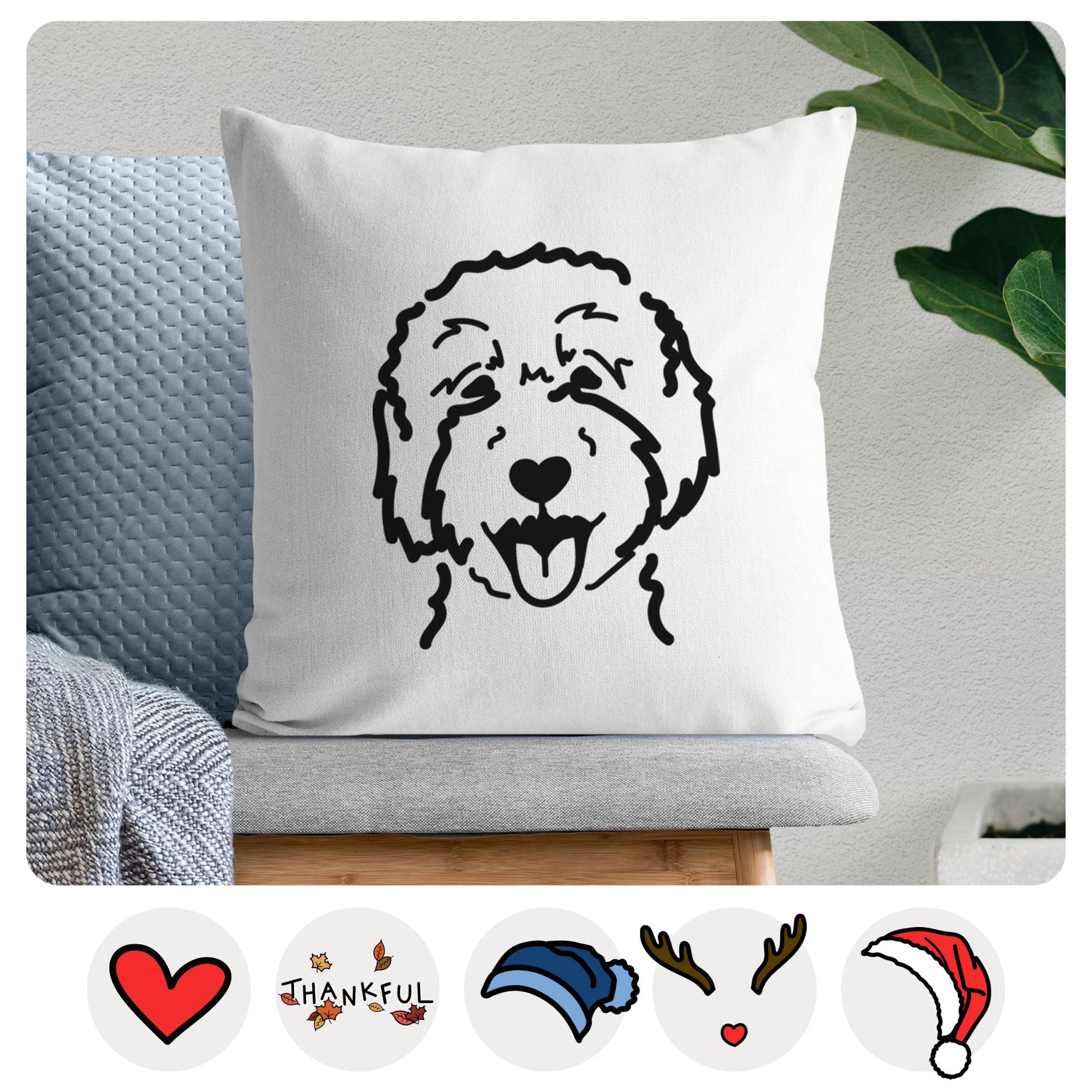 Love Always Goldendoodle 2 - Throw Pillow Cover