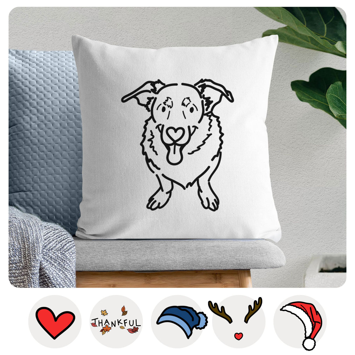 Love Always Basset Hound German Shepherd Mix - Gretchen -  Throw Pillow Cover