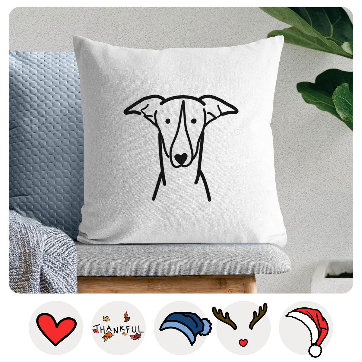 Love Always Greyhound - Throw Pillow Cover