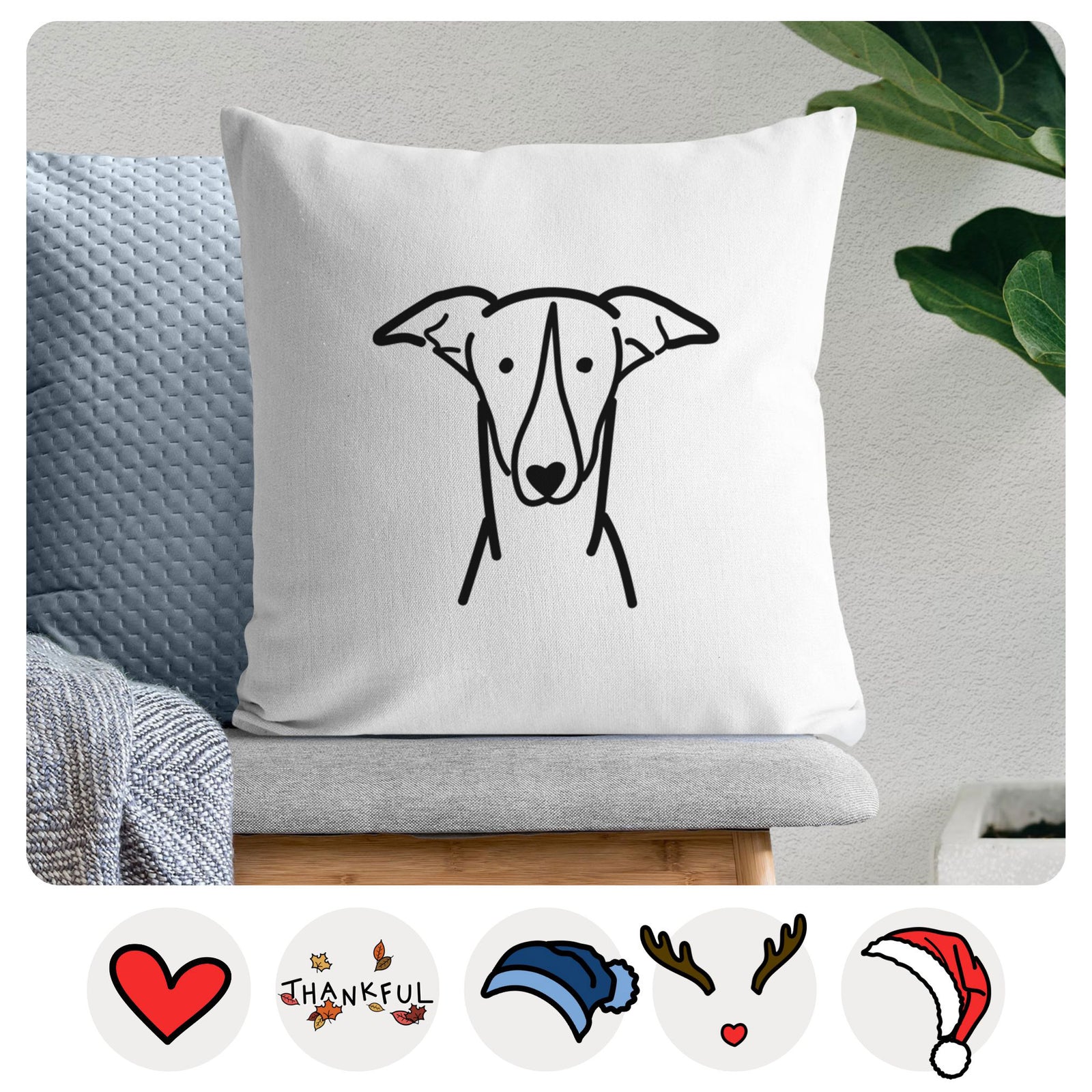 Love Always Greyhound - Throw Pillow Cover