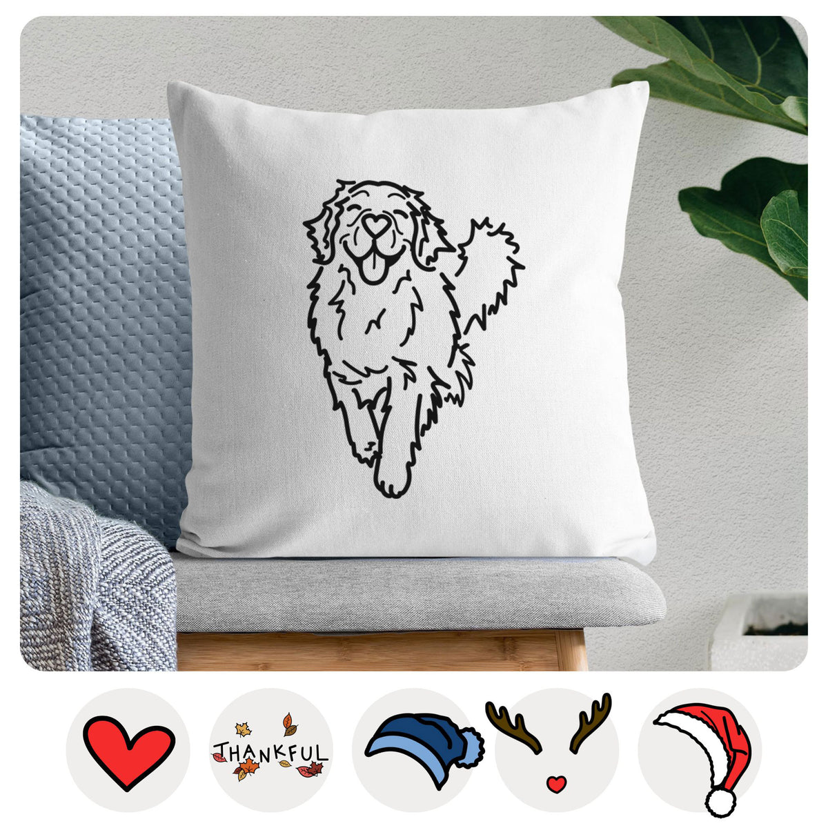 Love Always Golden Retriever - Hamlet -  Throw Pillow Cover