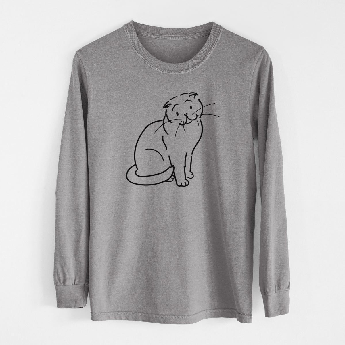 Love Always Scottish Fold Cat - Hank - Heavyweight 100% Cotton Long Sleeve