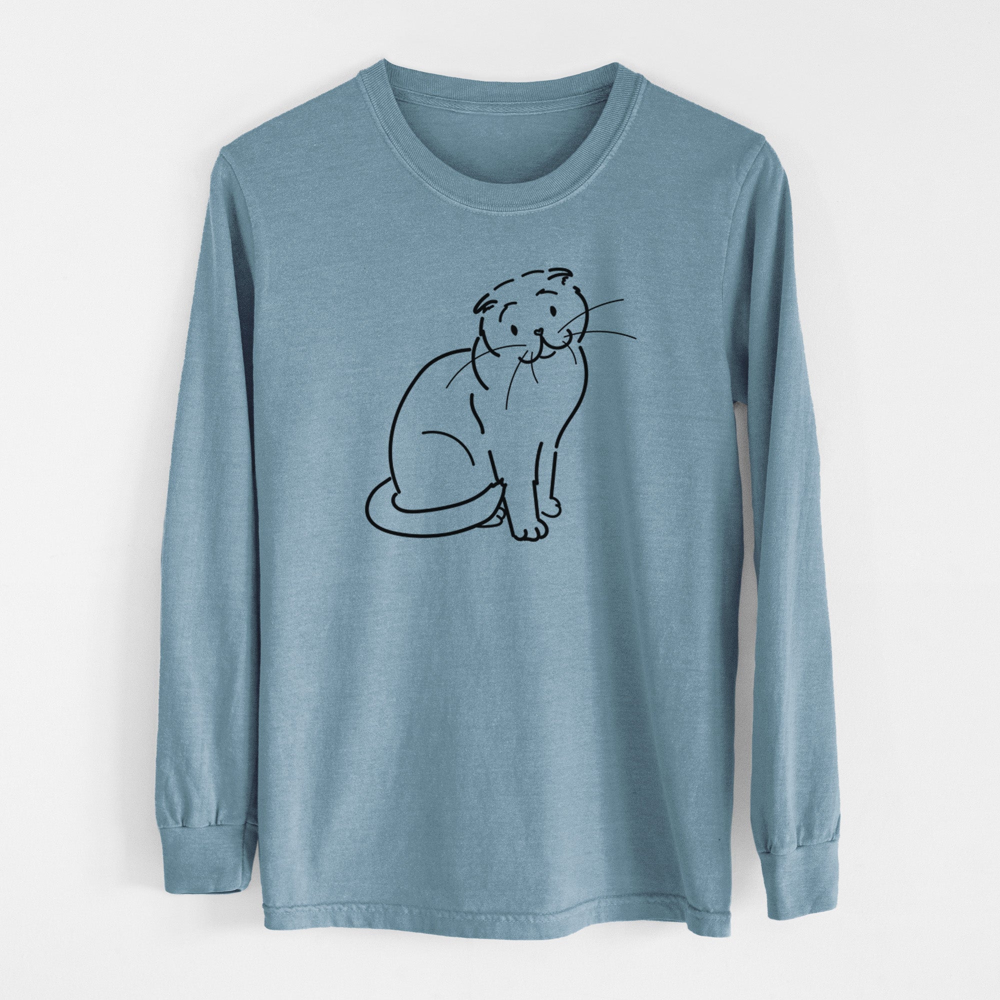 Love Always Scottish Fold Cat - Hank - Heavyweight 100% Cotton Long Sleeve