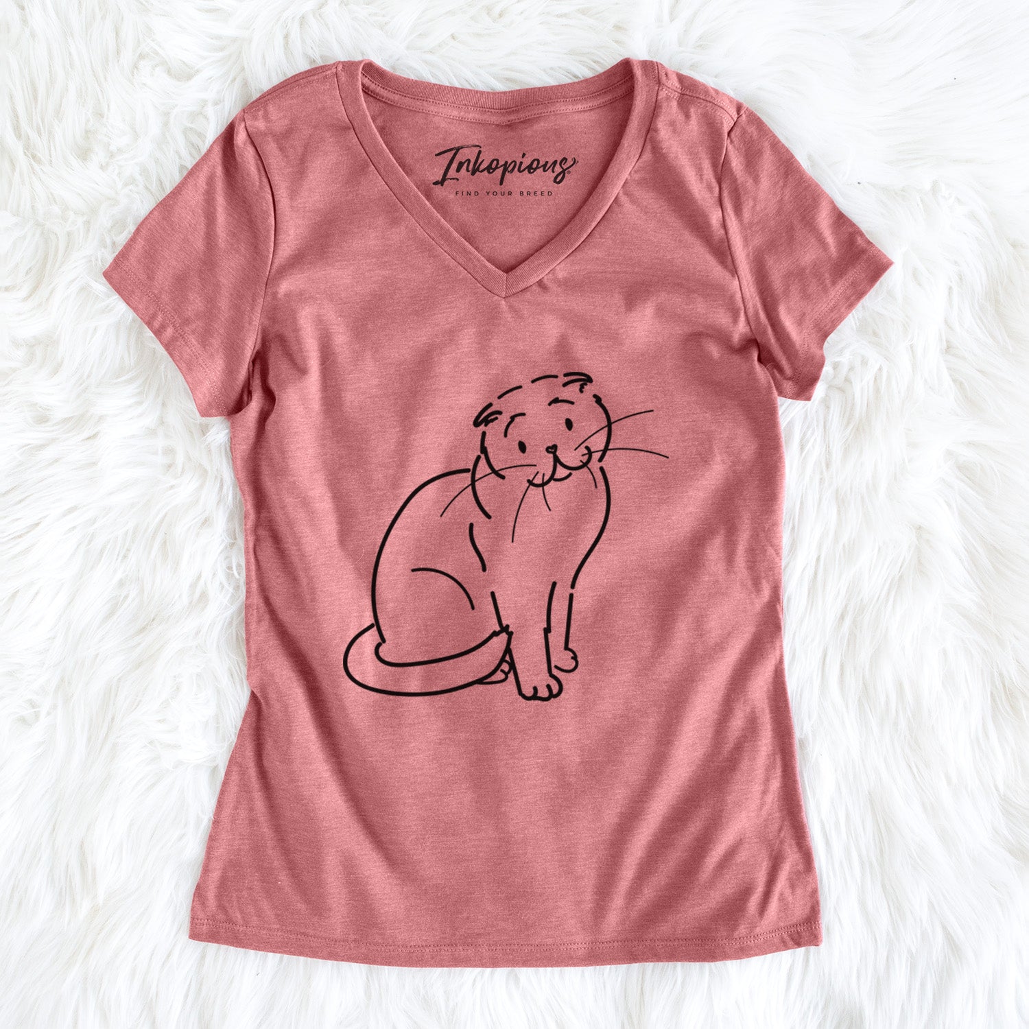 Love Always Scottish Fold Cat - Hank - Women's Perfect V-neck Shirt