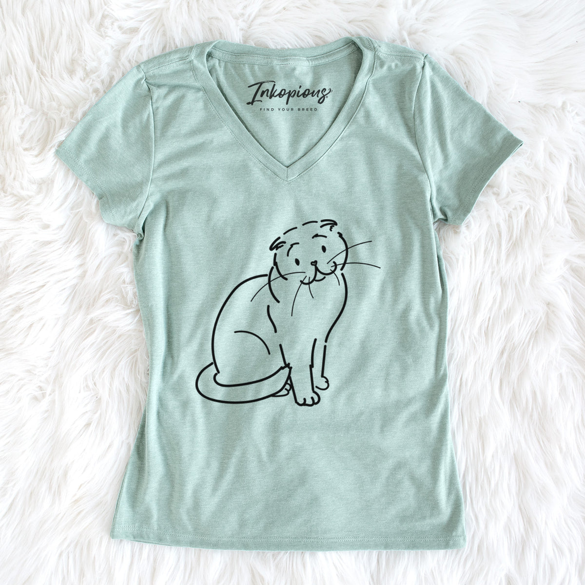 Love Always Scottish Fold Cat - Hank - Women's Perfect V-neck Shirt