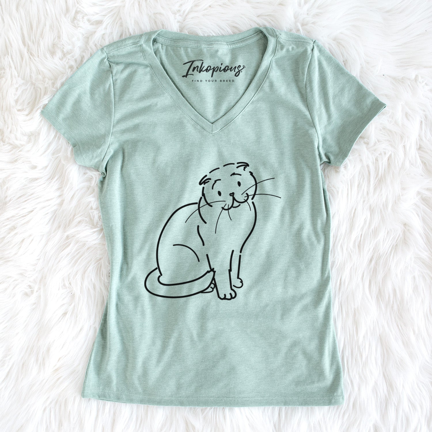 Love Always Scottish Fold Cat - Hank - Women's Perfect V-neck Shirt
