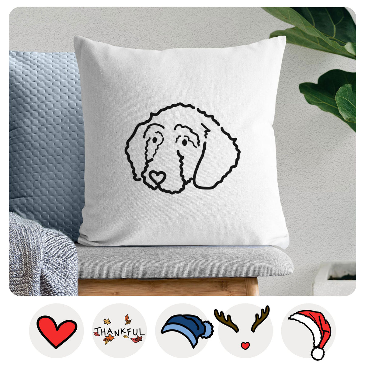 Love Always Goldendoodle - Hanna -  Throw Pillow Cover
