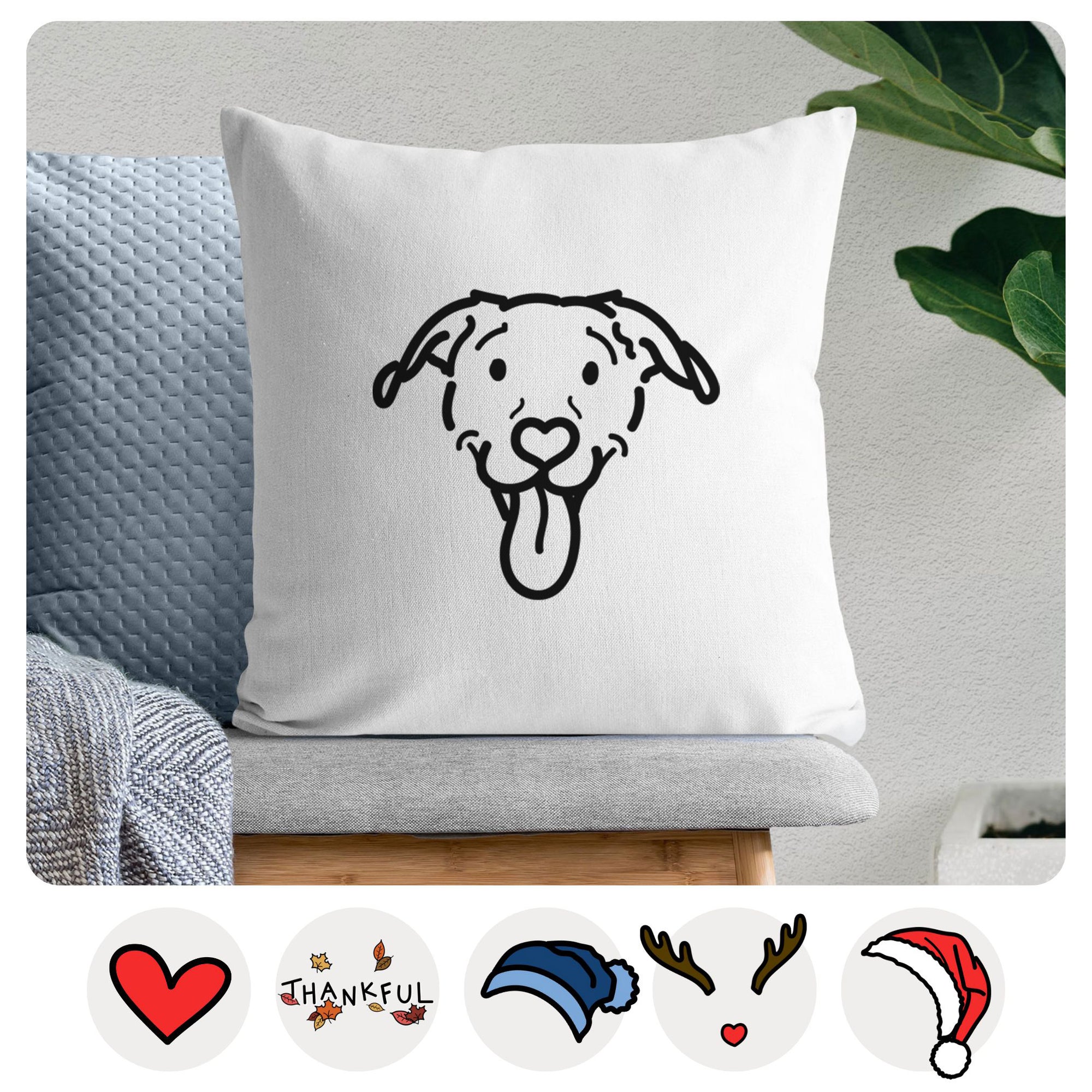 Love Always Pitbull Mix - Hemi -  Throw Pillow Cover