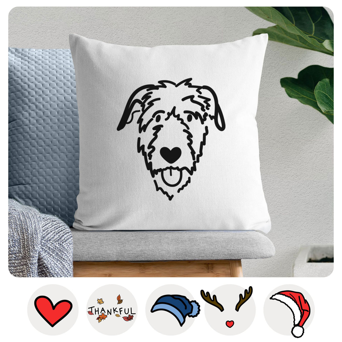 Love Always Irish Wolfhound - Throw Pillow Cover