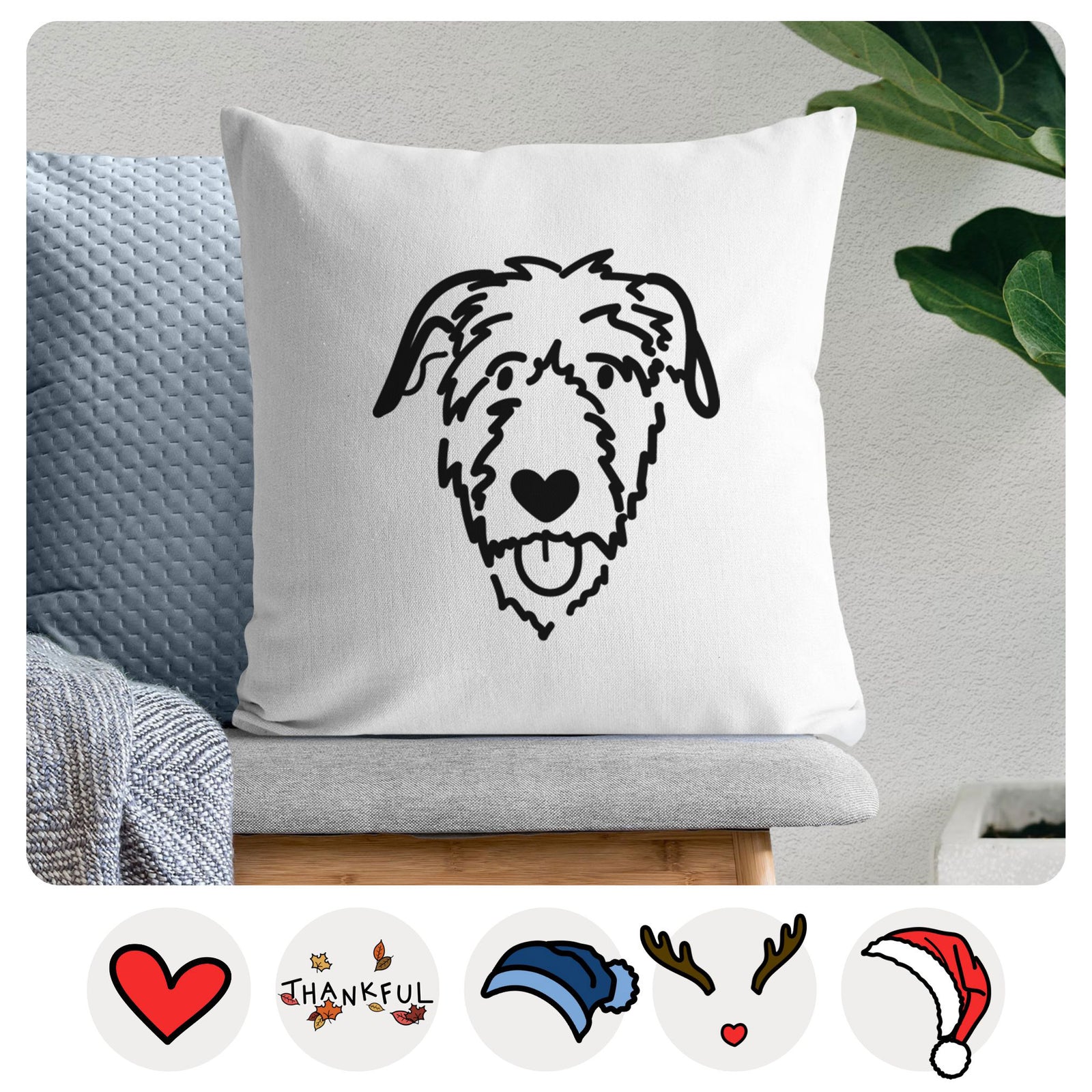 Love Always Irish Wolfhound - Throw Pillow Cover