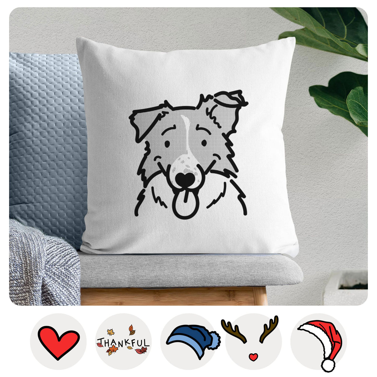 Love Always Border Collie - Jam -  Throw Pillow Cover
