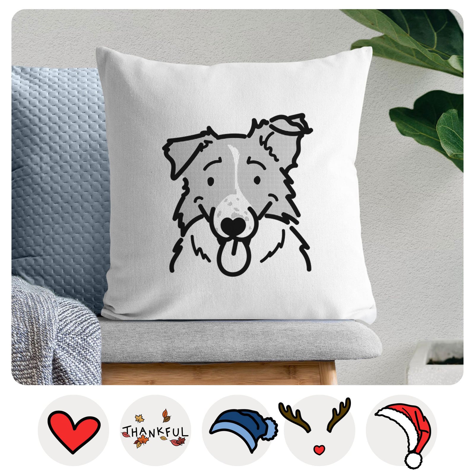 Love Always Border Collie - Jam -  Throw Pillow Cover