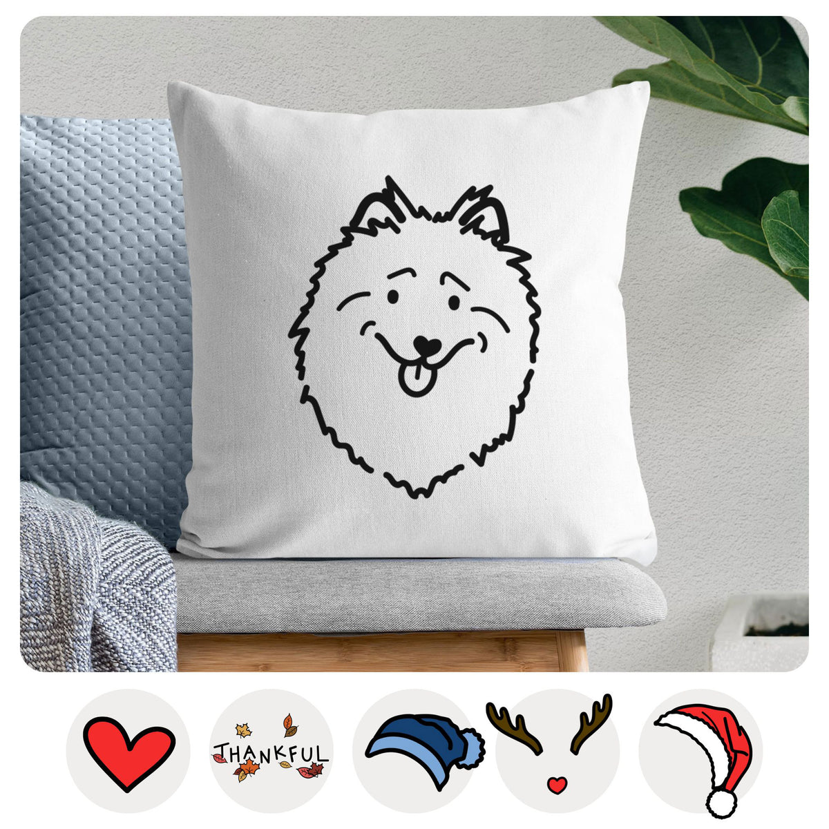 Love Always Keeshond - Throw Pillow Cover