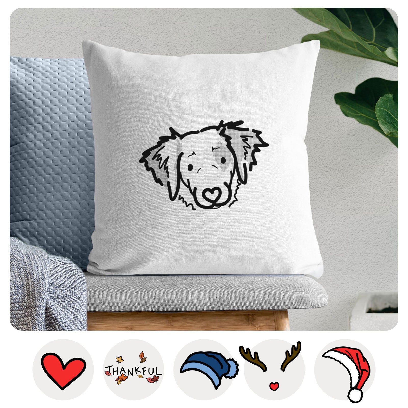 Love Always Brittany Spaniel - Kiva -  Throw Pillow Cover