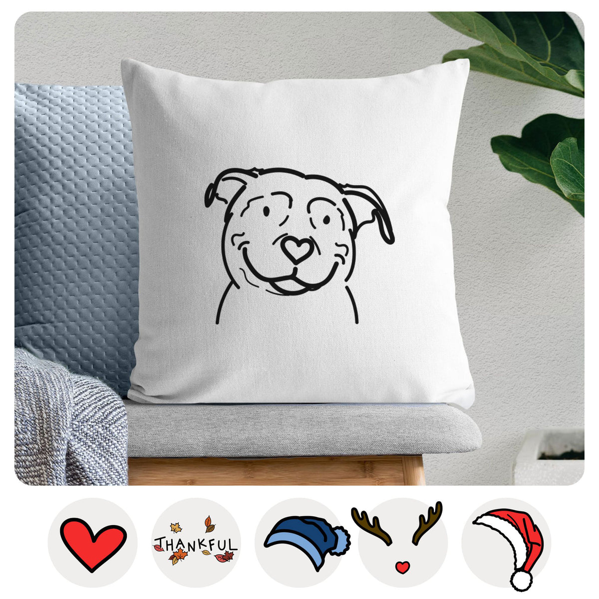 Love Always American Pitbull Terrier - Lady -  Throw Pillow Cover