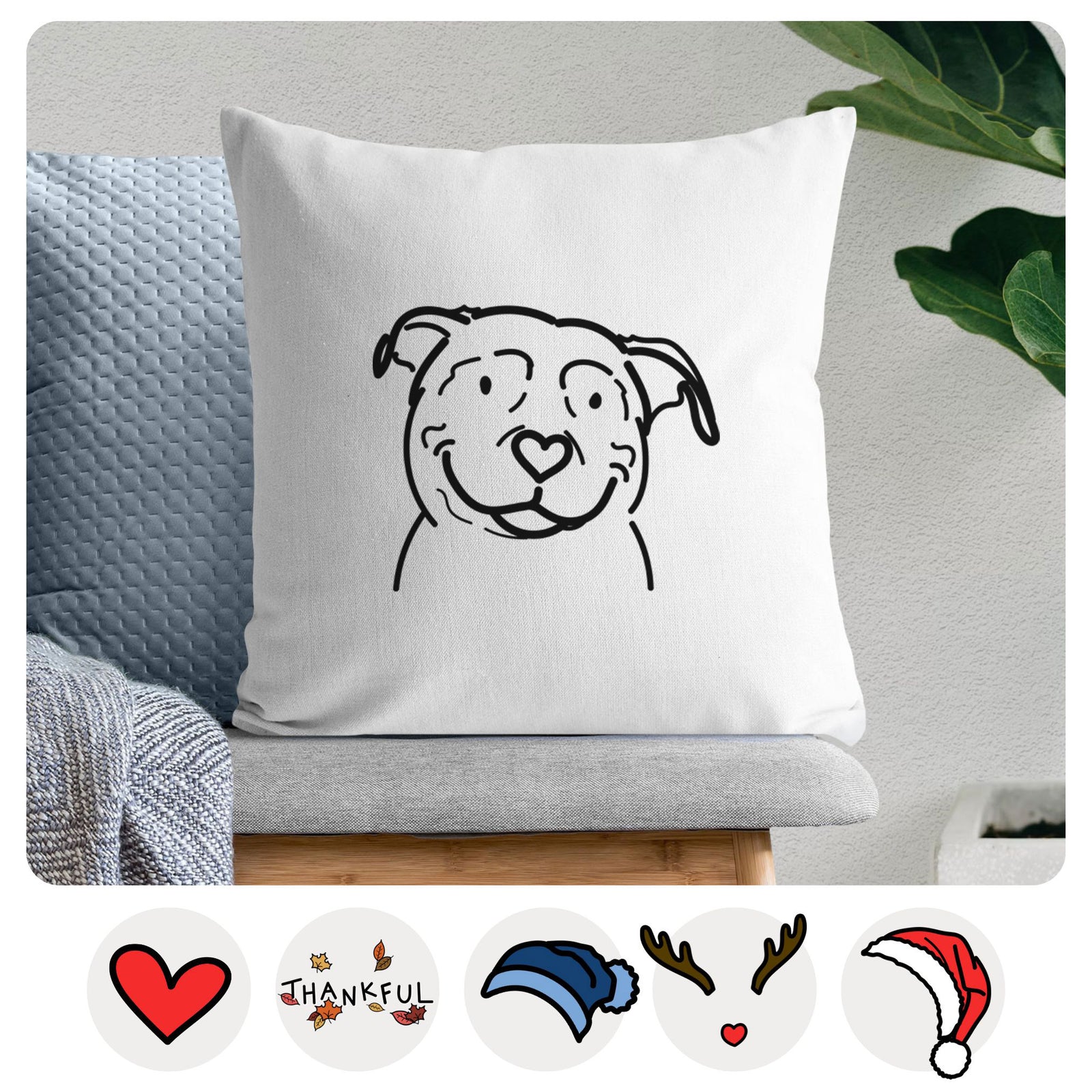 Love Always American Pitbull Terrier - Lady -  Throw Pillow Cover