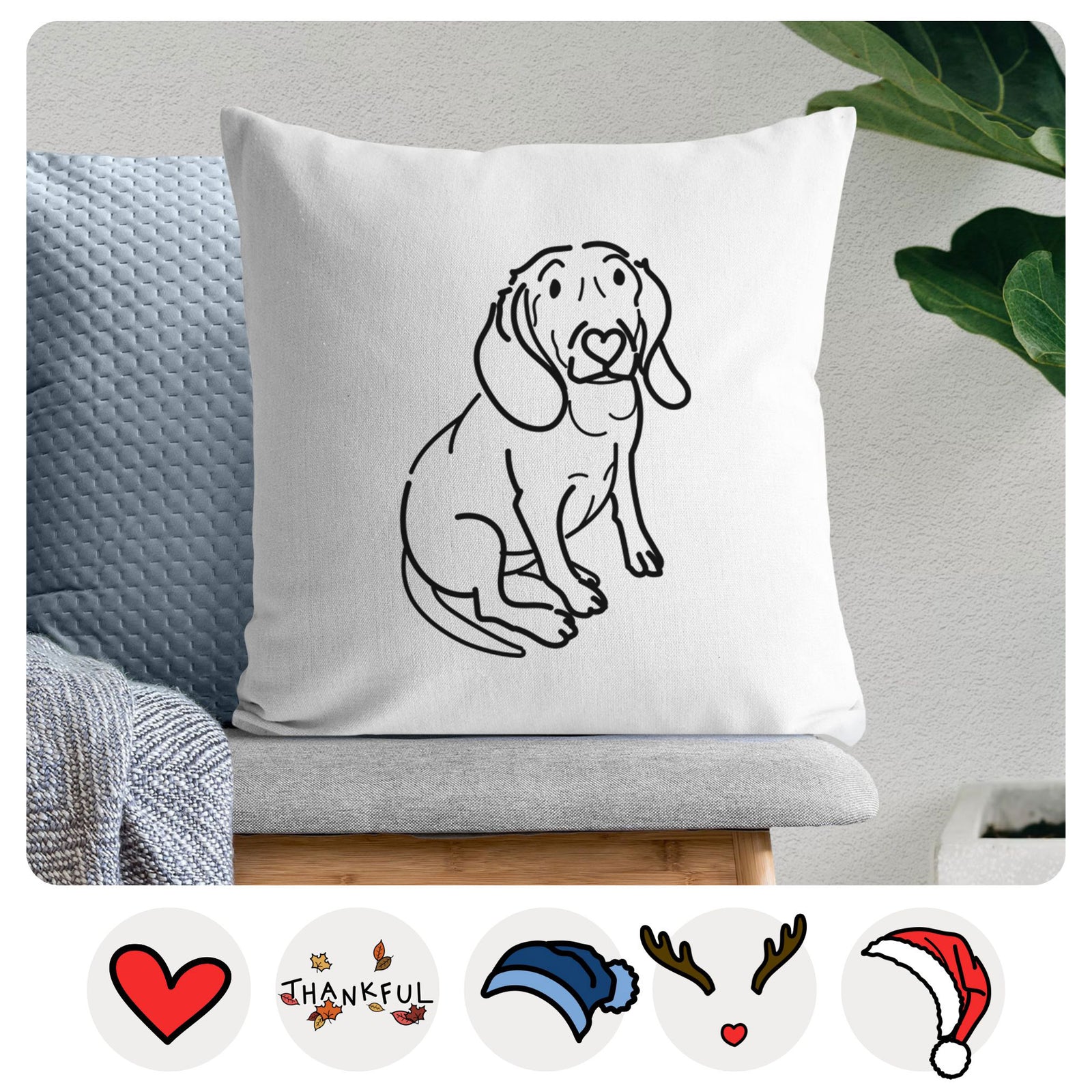 Love Always Beagle - Lilly -  Throw Pillow Cover