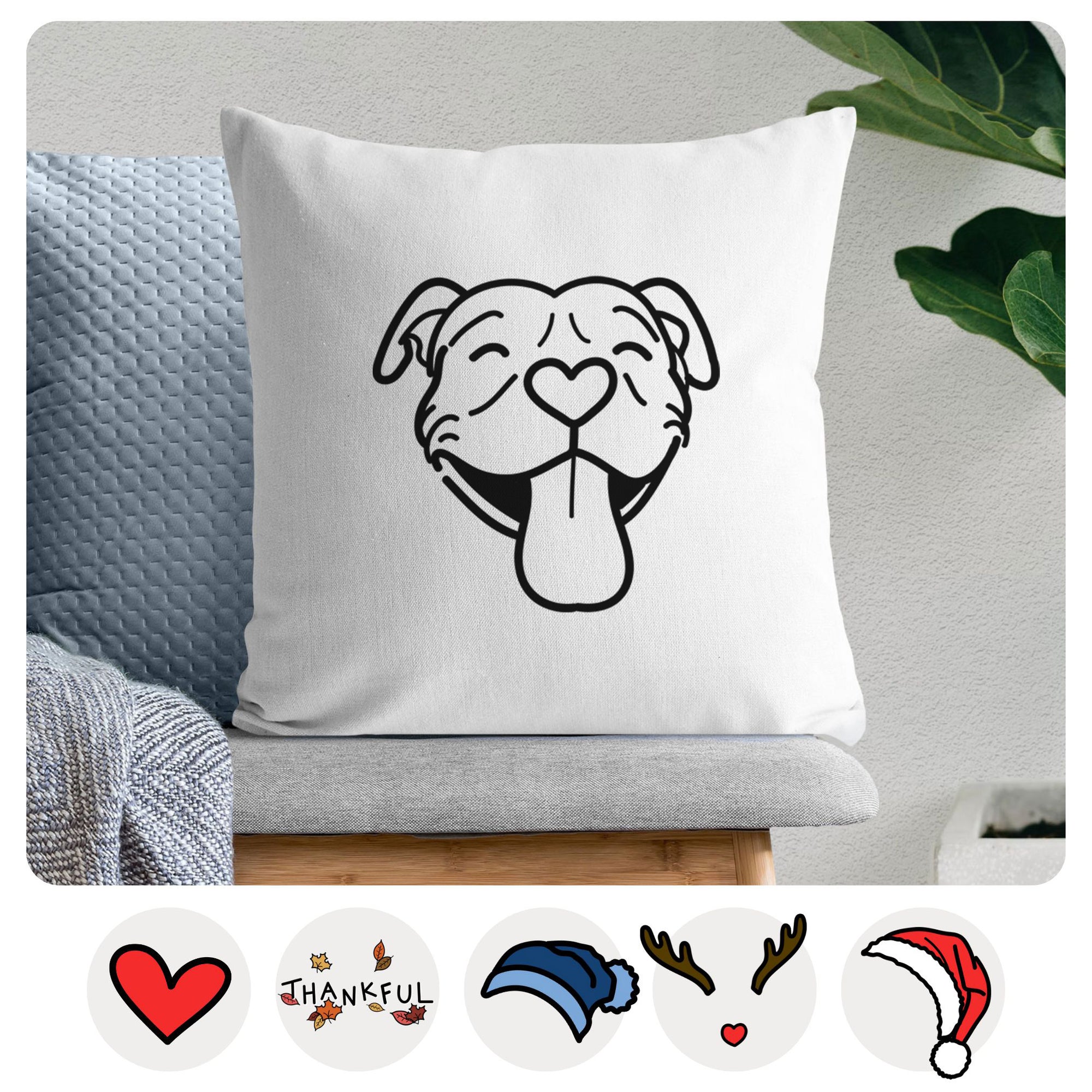 Love Always Pitbull - Louie -  Throw Pillow Cover
