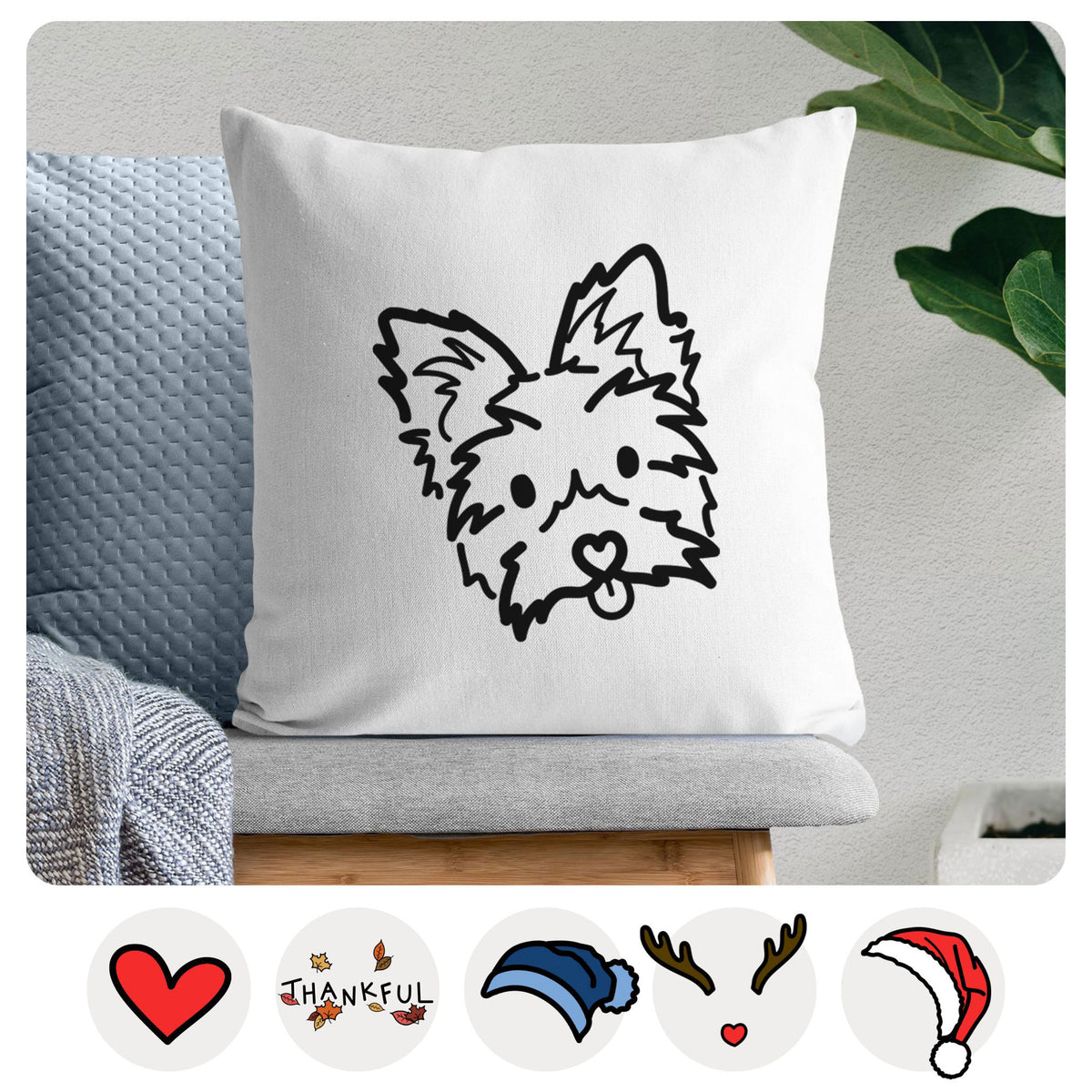 Love Always Yorkshire Terrier - Luna -  Throw Pillow Cover