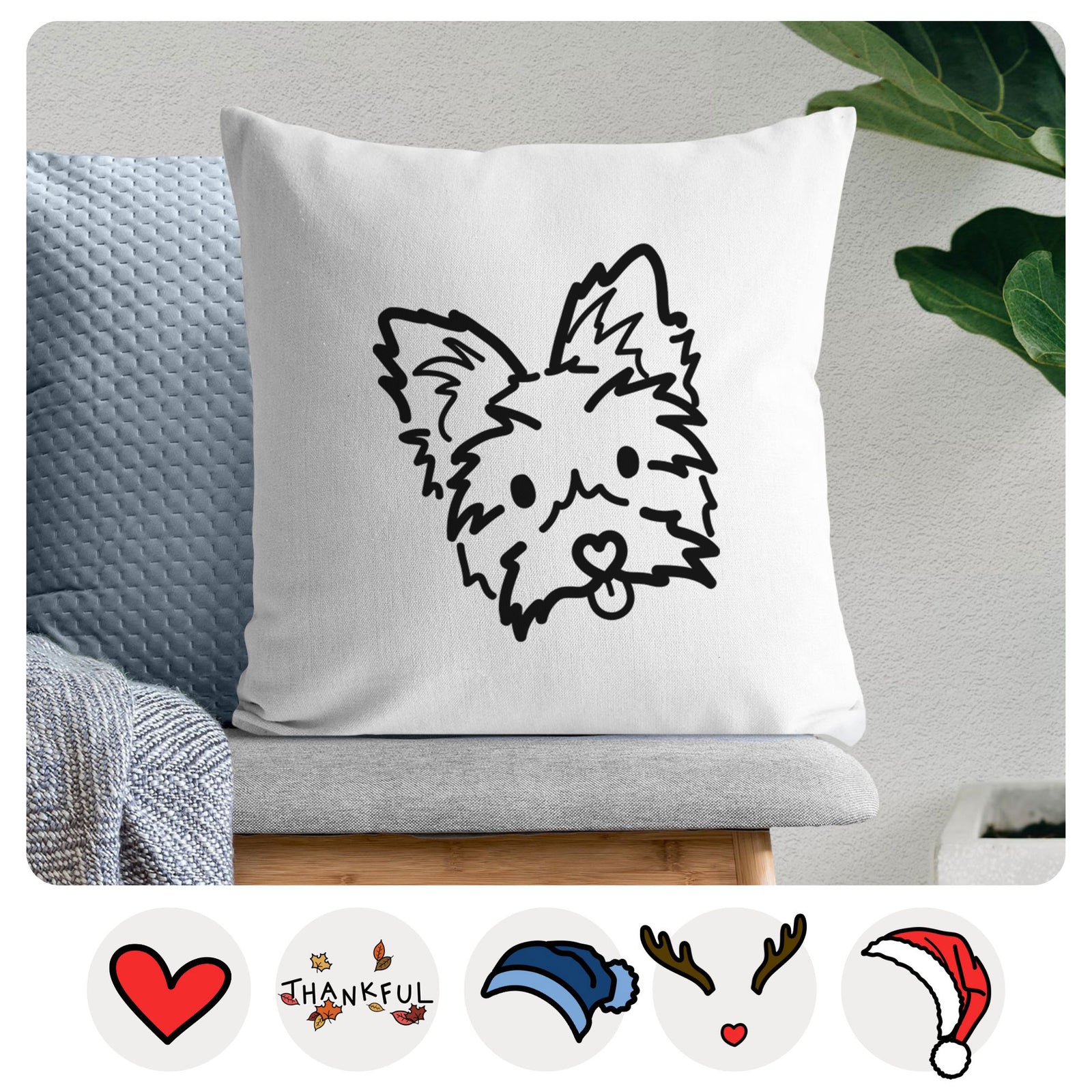 Love Always Yorkshire Terrier - Luna -  Throw Pillow Cover
