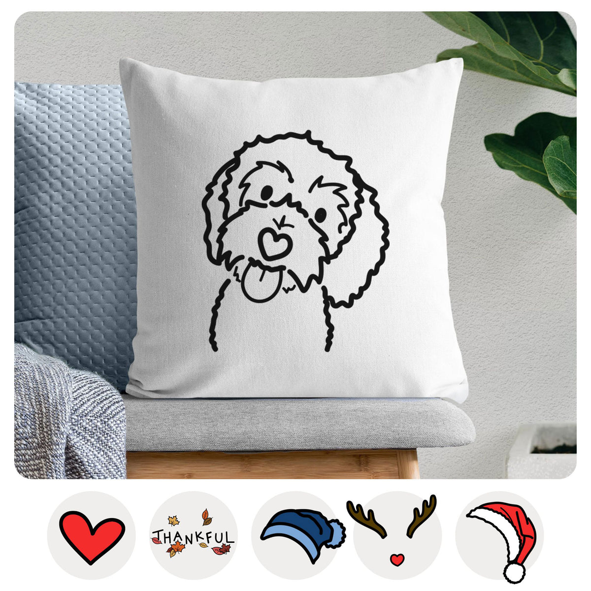 Love Always Bernedoodle - Mabel -  Throw Pillow Cover