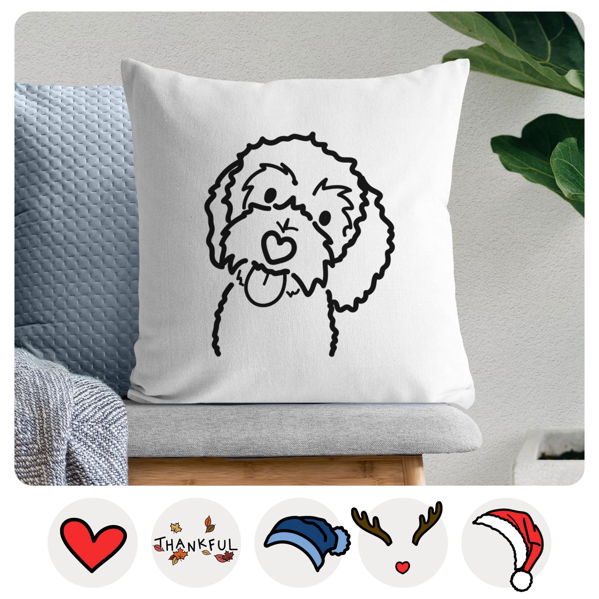 Love Always Bernedoodle - Mabel -  Throw Pillow Cover
