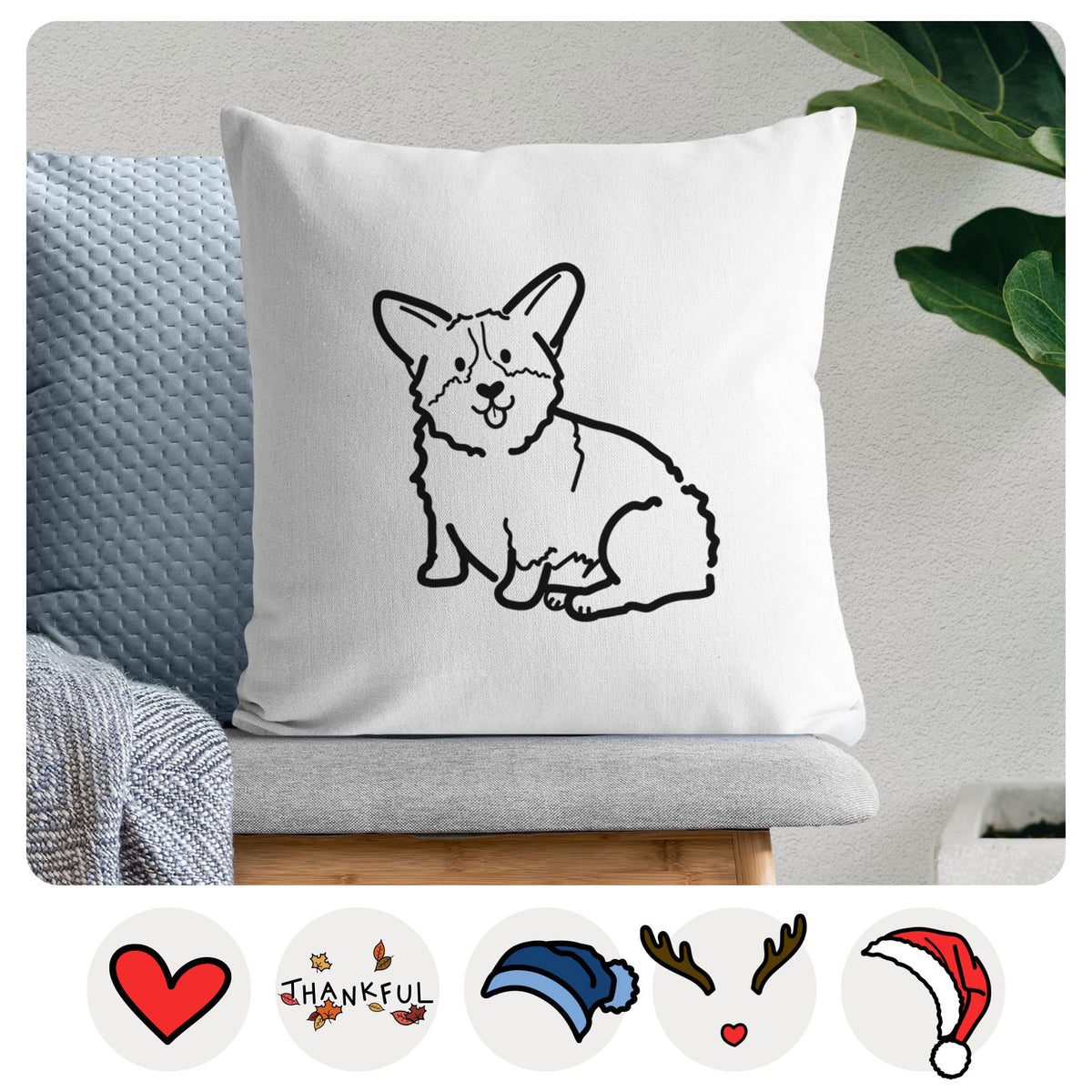 Love Always Pembroke Welsh Corgi - Millie -  Throw Pillow Cover