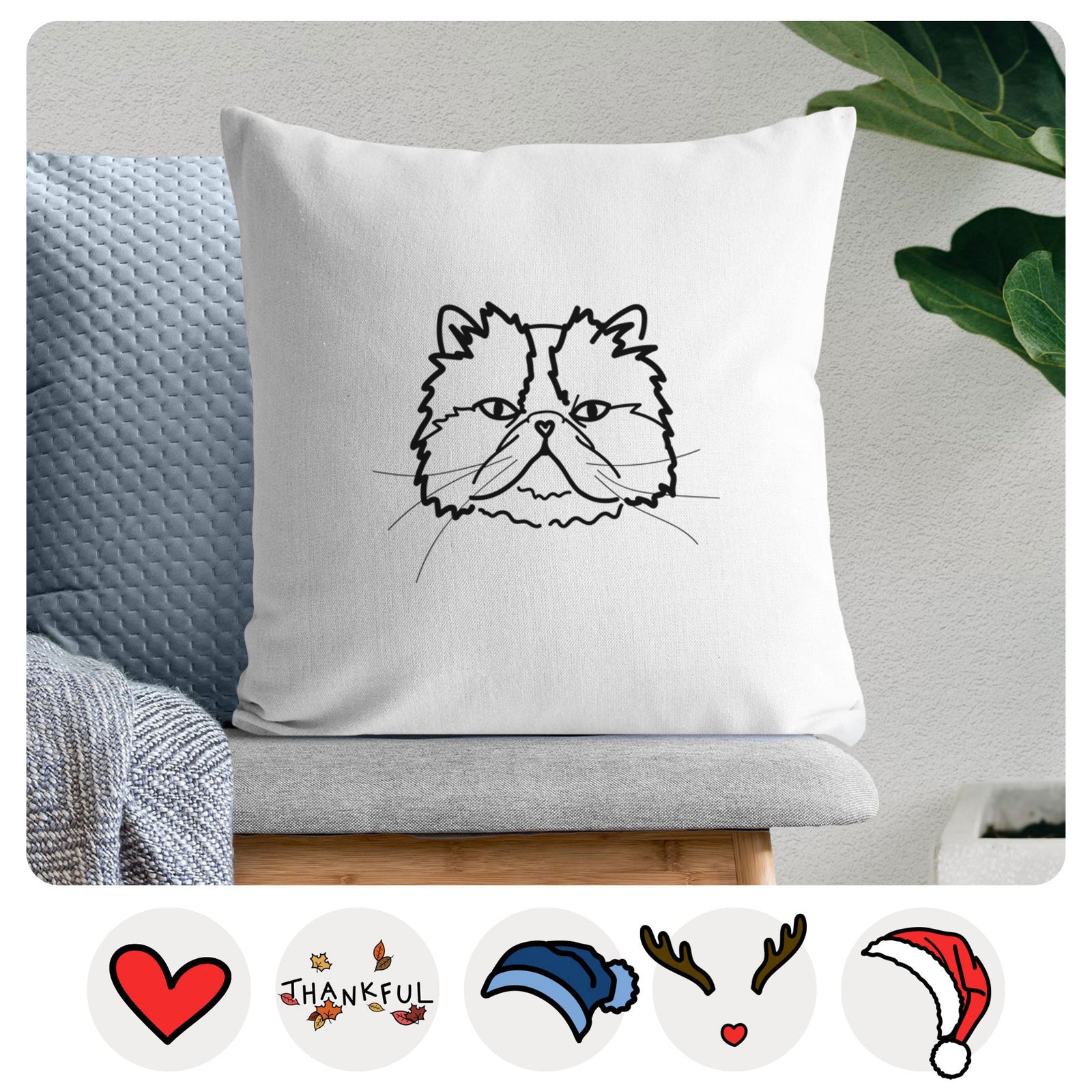 Love Always Persian Cat - Mila -  Throw Pillow Cover