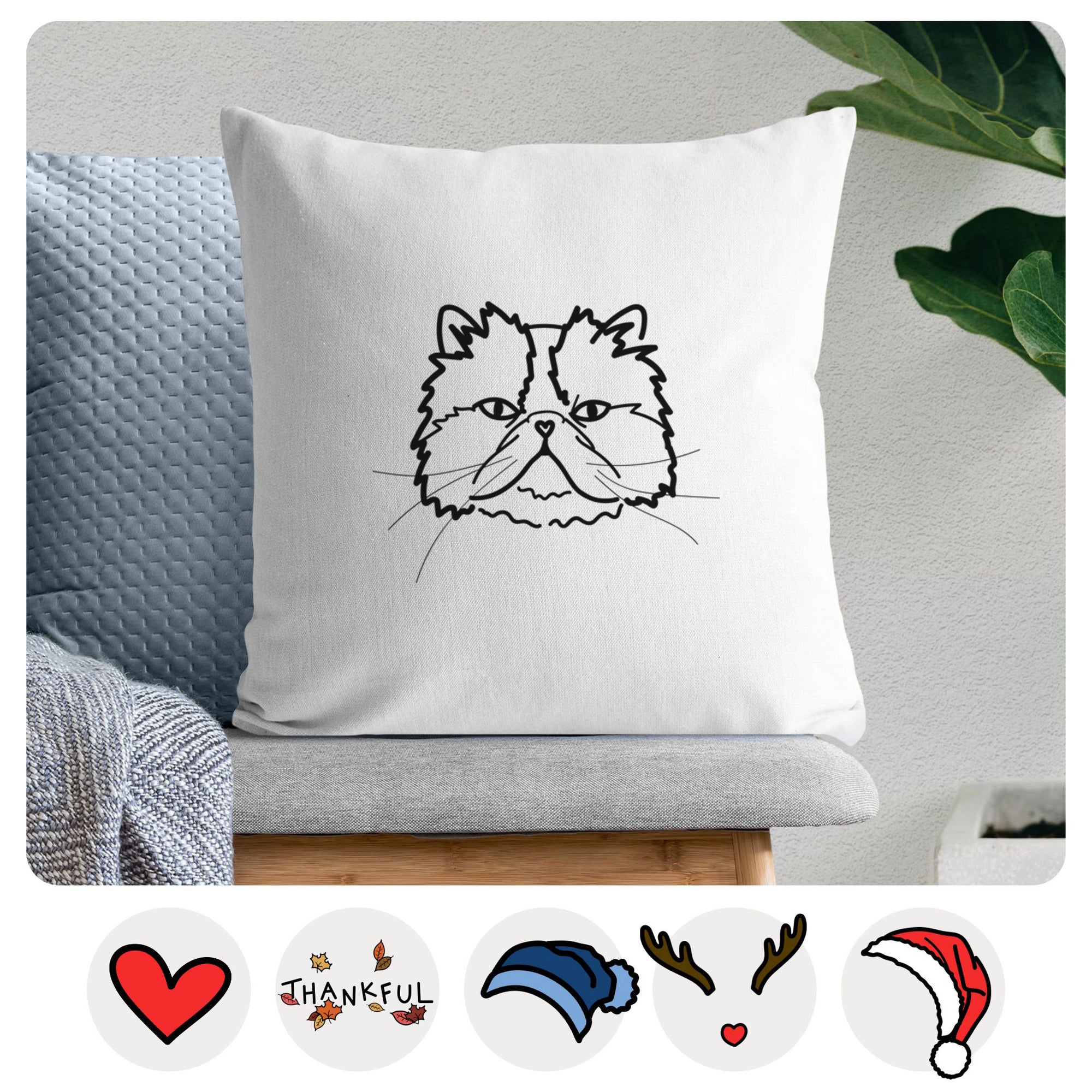 Love Always Persian Cat - Mila -  Throw Pillow Cover